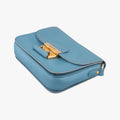 Push-Lock Flap Blue Leather 197プッシュロック フラップ ブルー レザー 197