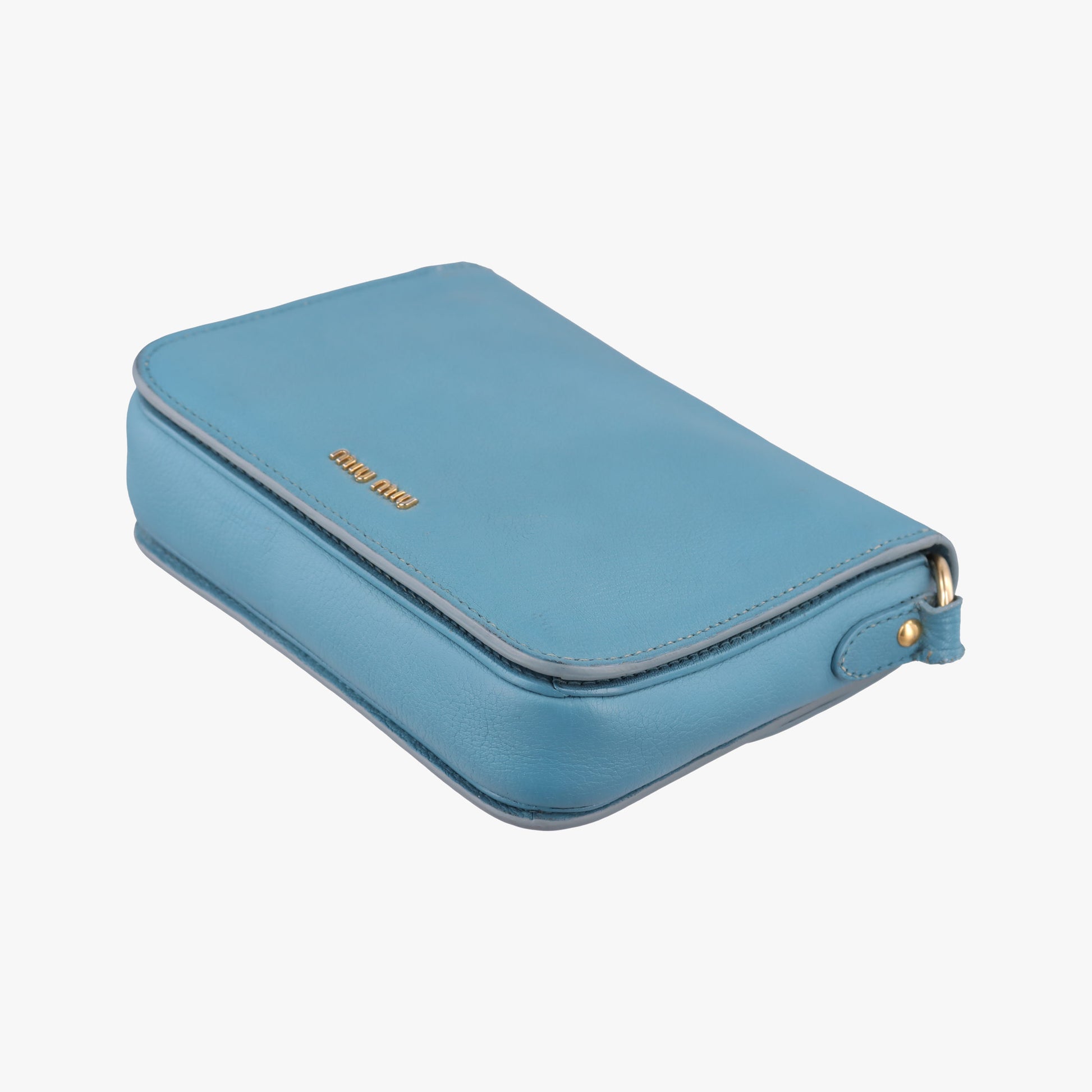 Push-Lock Flap Blue Leather 197プッシュロック フラップ ブルー レザー 197