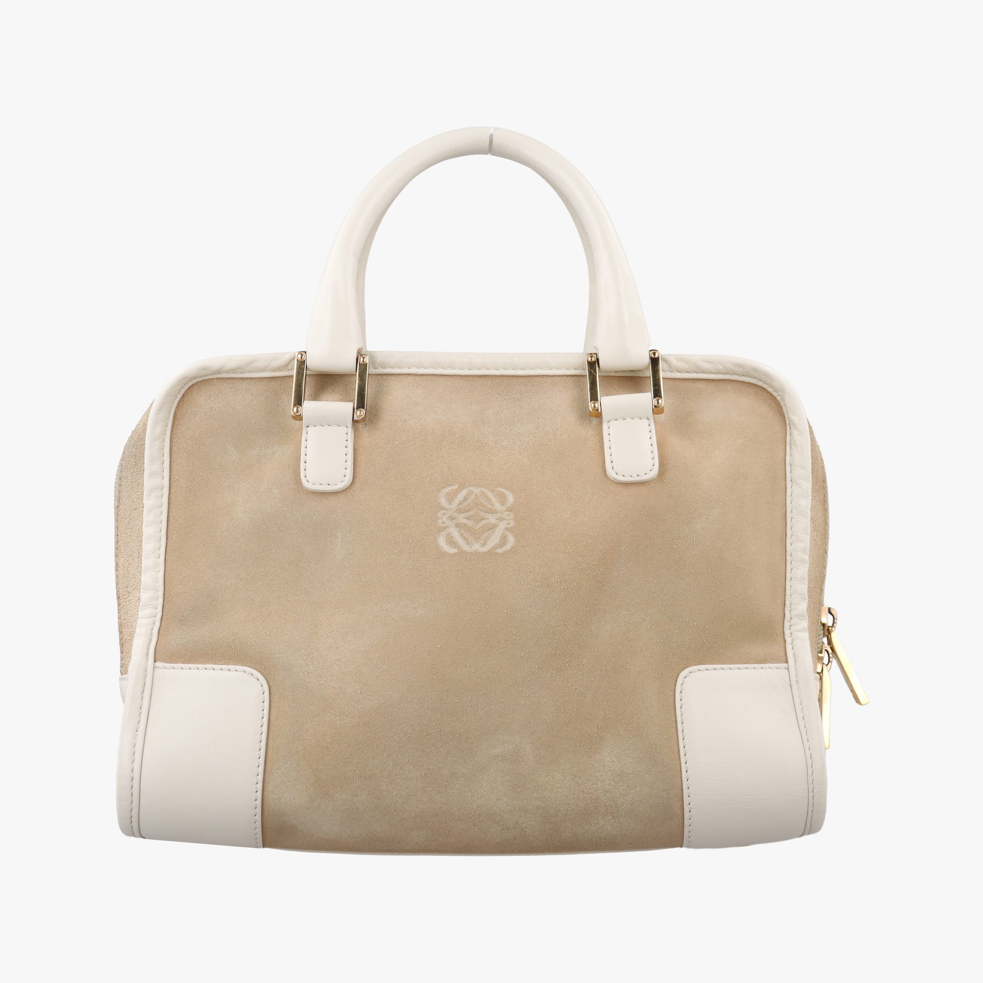 Amazona White×Beige Suede×leather アマソナ ホワイト×ベージュ スエード×レザー 