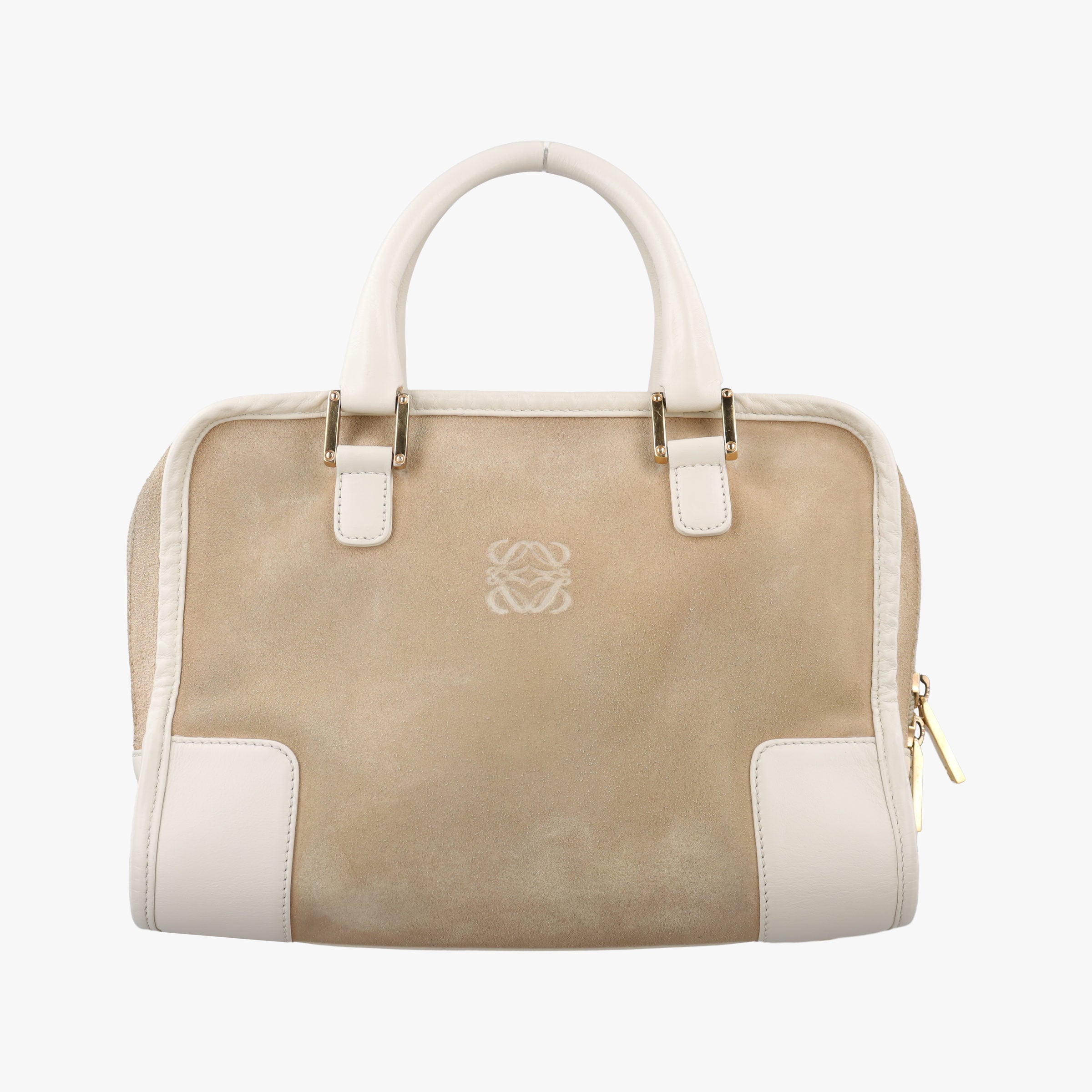 Amazona White×Beige Suede×leather アマソナ ホワイト×ベージュ スエード×レザー 