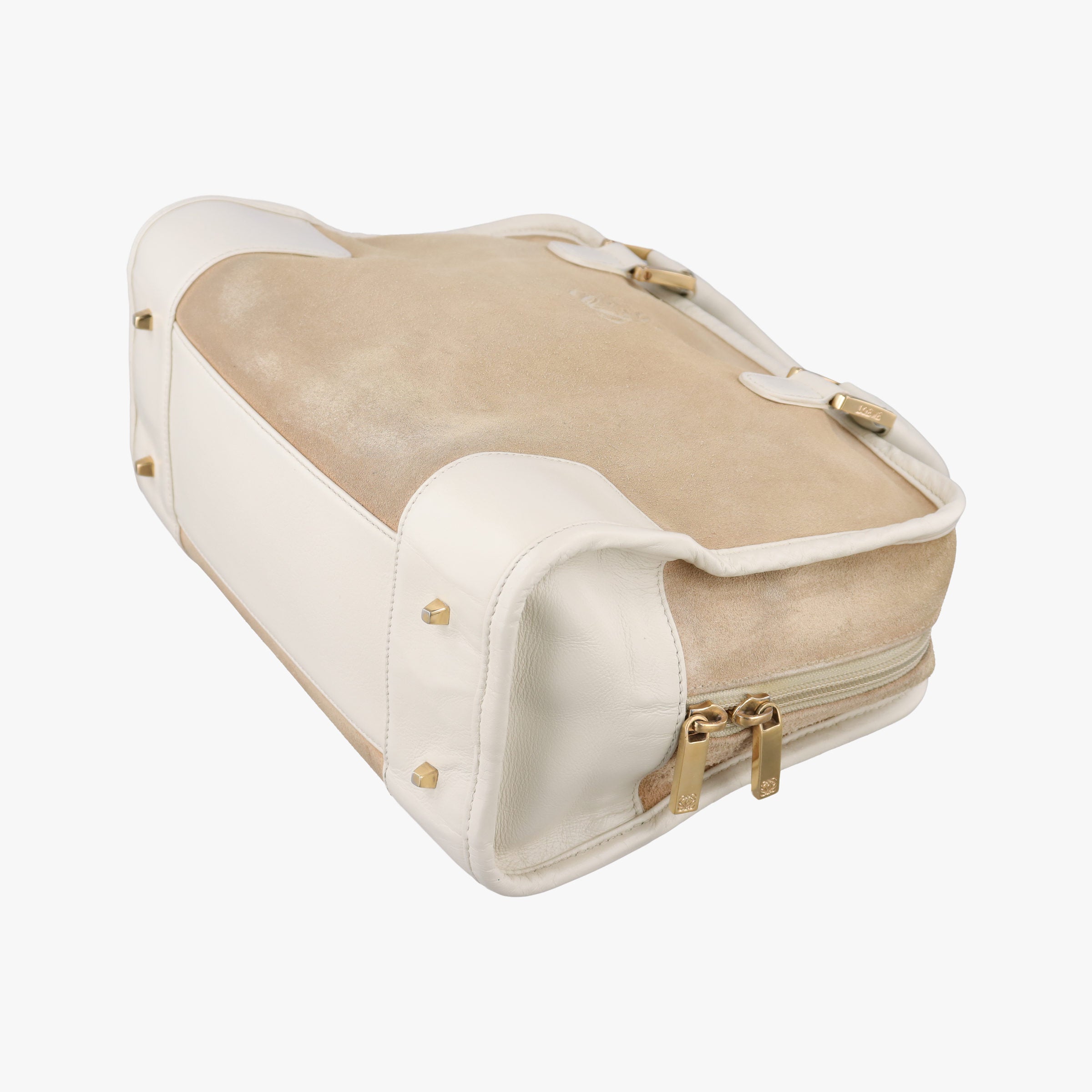 Amazona White×Beige Suede×leather アマソナ ホワイト×ベージュ スエード×レザー 