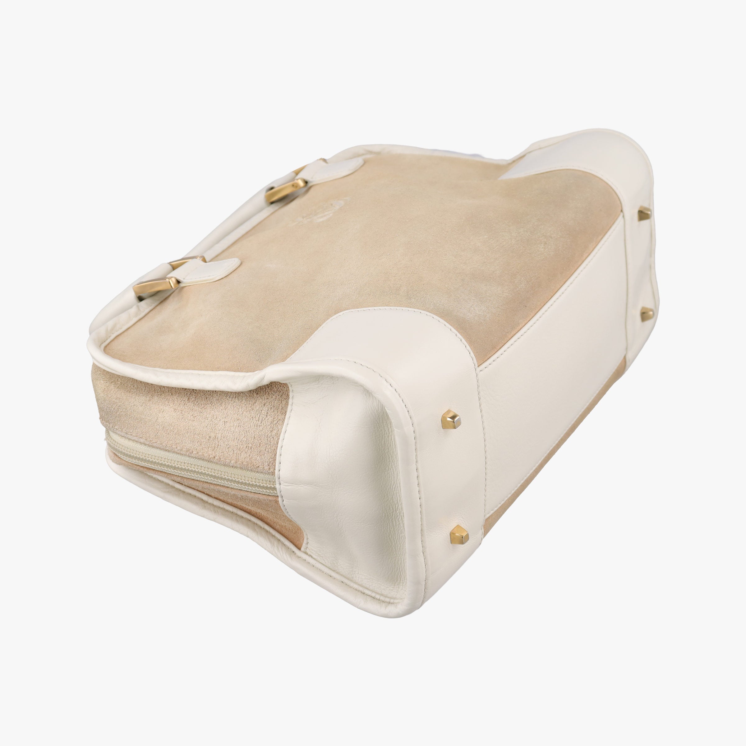 Amazona White×Beige Suede×leather アマソナ ホワイト×ベージュ スエード×レザー 