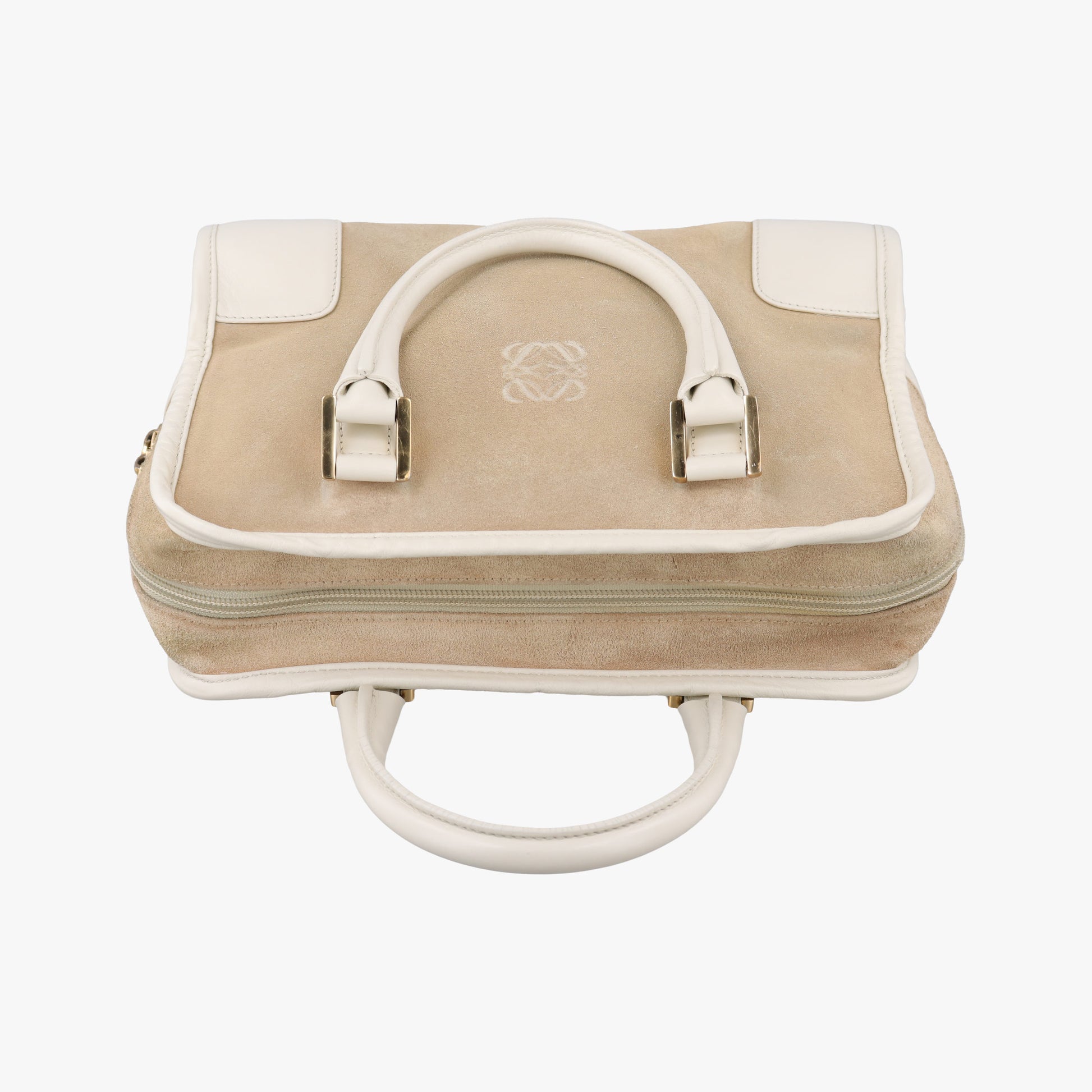 Amazona White×Beige Suede×leather アマソナ ホワイト×ベージュ スエード×レザー 