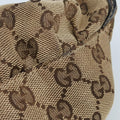 Abbey D-ring Hobo Brown Leather×canvas 190525 C7174710アビー Dリング ホーボー ブラウン レザー×キャンバス 190525 C7174710