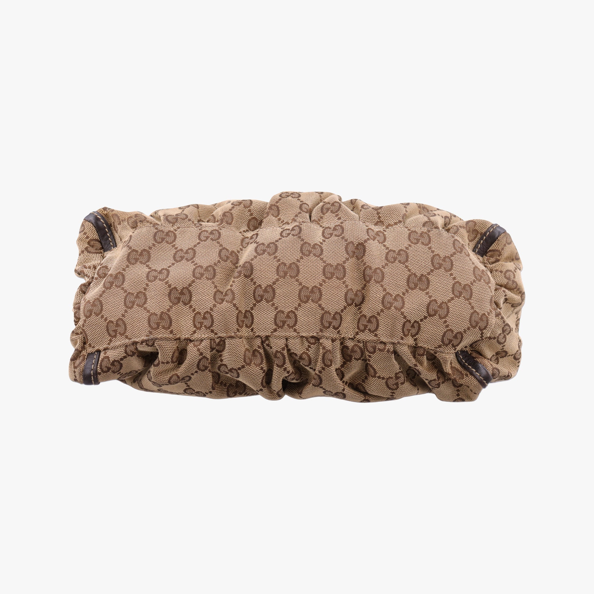 Abbey D-ring Hobo Brown Leather×canvas 190525 C7174710アビー Dリング ホーボー ブラウン レザー×キャンバス 190525 C7174710