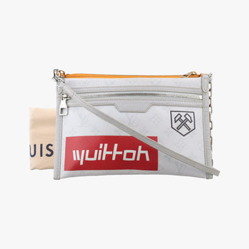 Flat Messenger White×orange White Monogram Canvas x Ocher Monogram Denim M44640 CA1139フラットメッセンジャー ブロン×オレンジ ホワイトモノグラムキャンバス×オーカーモノグラムデニム M44640 CA1139