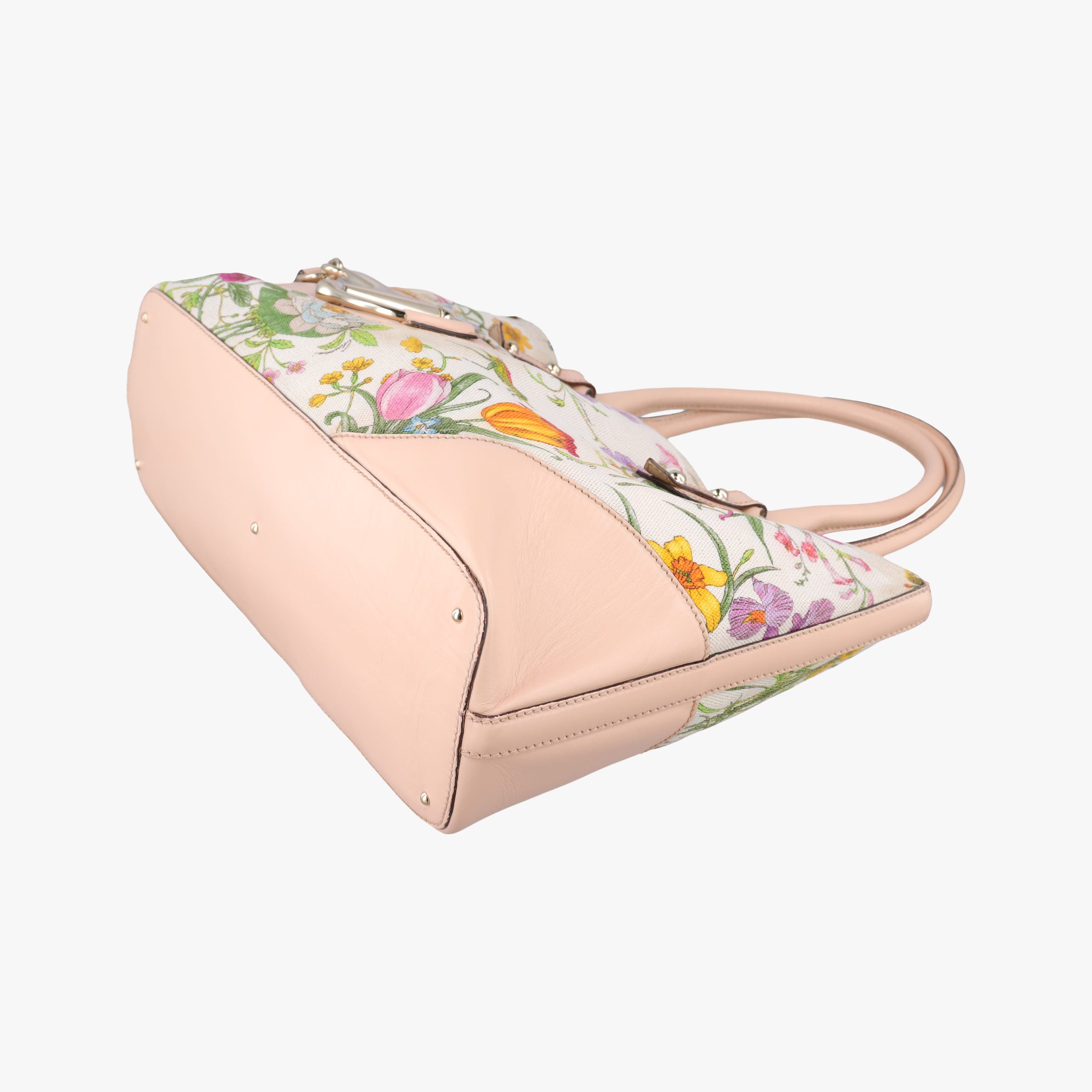 Horsebit Medium Hasler Ivory×Pink×Multicolor canvas×leather 137385 ホースビット ミディアム ハスラー アイボリー×ピンク×マルチカラー キャンバス×レザー 137385 