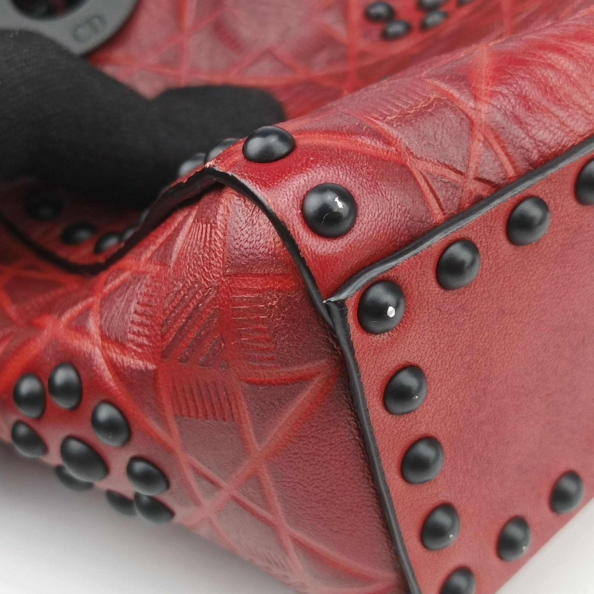Lady Dior Red Leather 35-MA-0148レディ ディオール ミニ レッド レザー 35-MA-0148