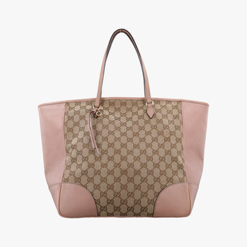 Bree Beige×pink Canvas×Leather 323671 E015188356ブリー ベージュ×ピンク キャンバス×レザー 323671 E015188356