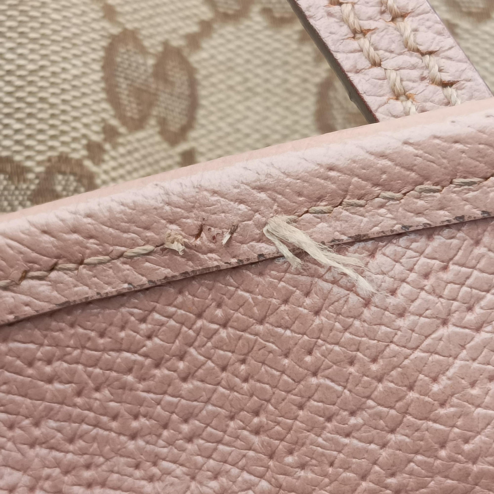Bree Beige×pink Canvas×Leather 323671 E015188356ブリー ベージュ×ピンク キャンバス×レザー 323671 E015188356