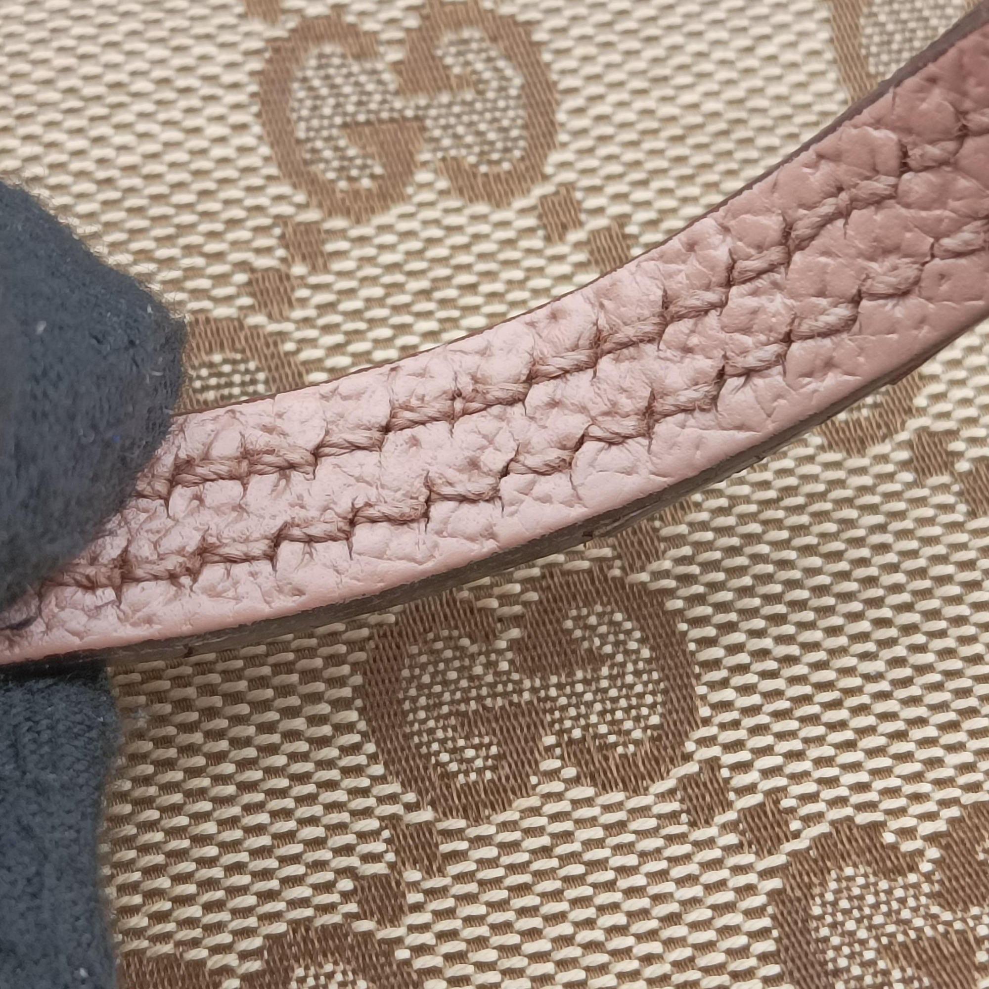 Bree Beige×pink Canvas×Leather 323671 E015188356ブリー ベージュ×ピンク キャンバス×レザー 323671 E015188356