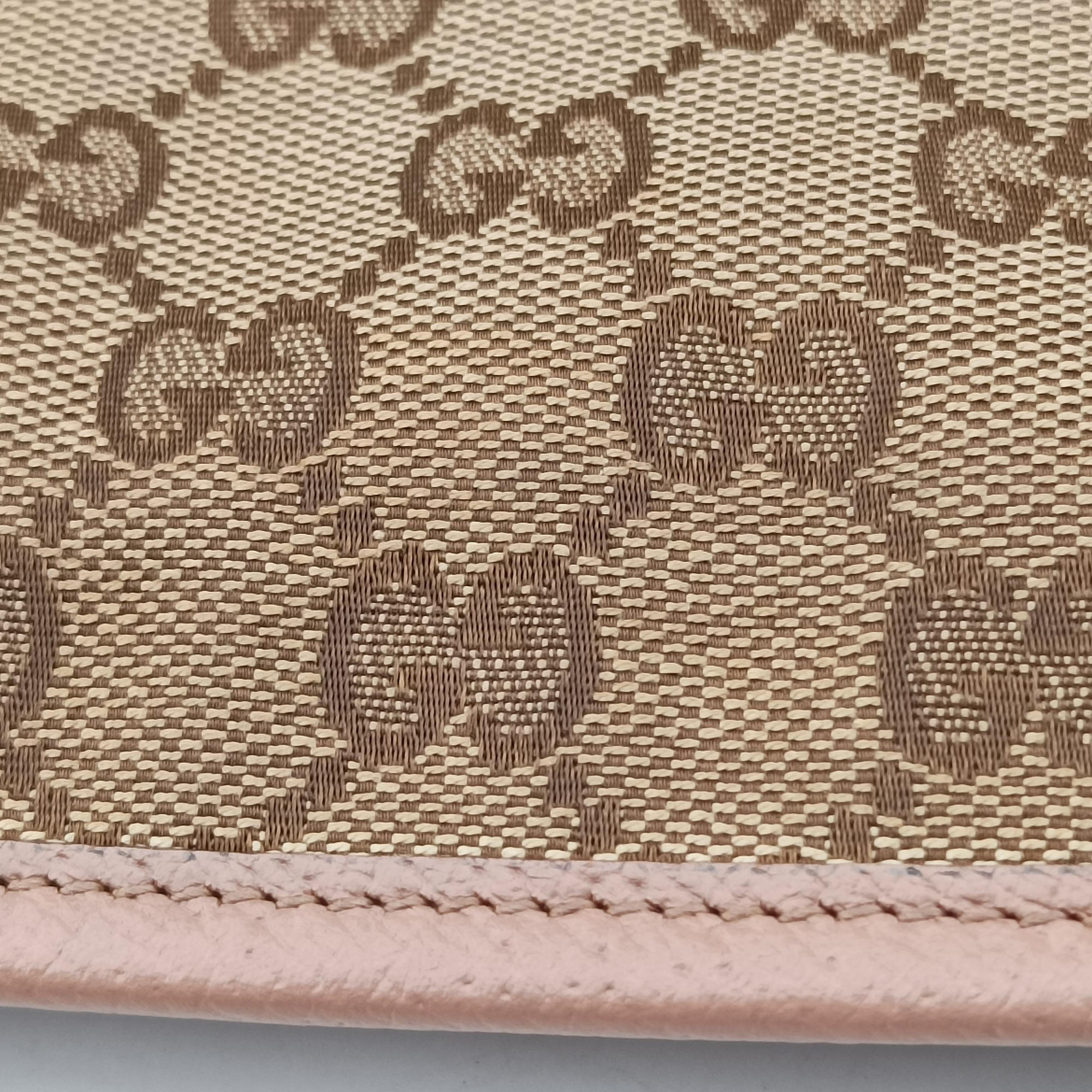 Bree Beige×pink Canvas×Leather 323671 E015188356ブリー ベージュ×ピンク キャンバス×レザー 323671 E015188356