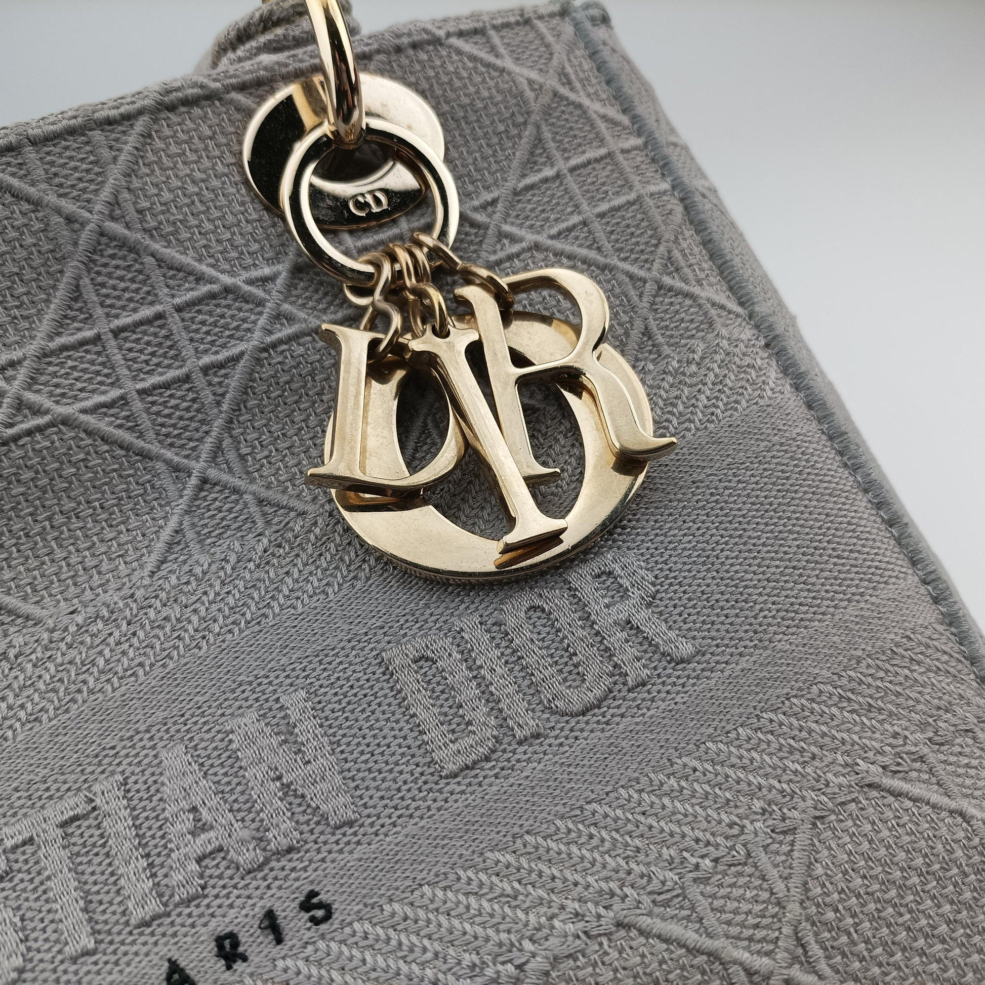 Lady Dior D-lite Grey Jacquard 50-MA-0220 IC Chipレディディオール D-lite グレー ジャガード 50-MA-0220 ICチップ