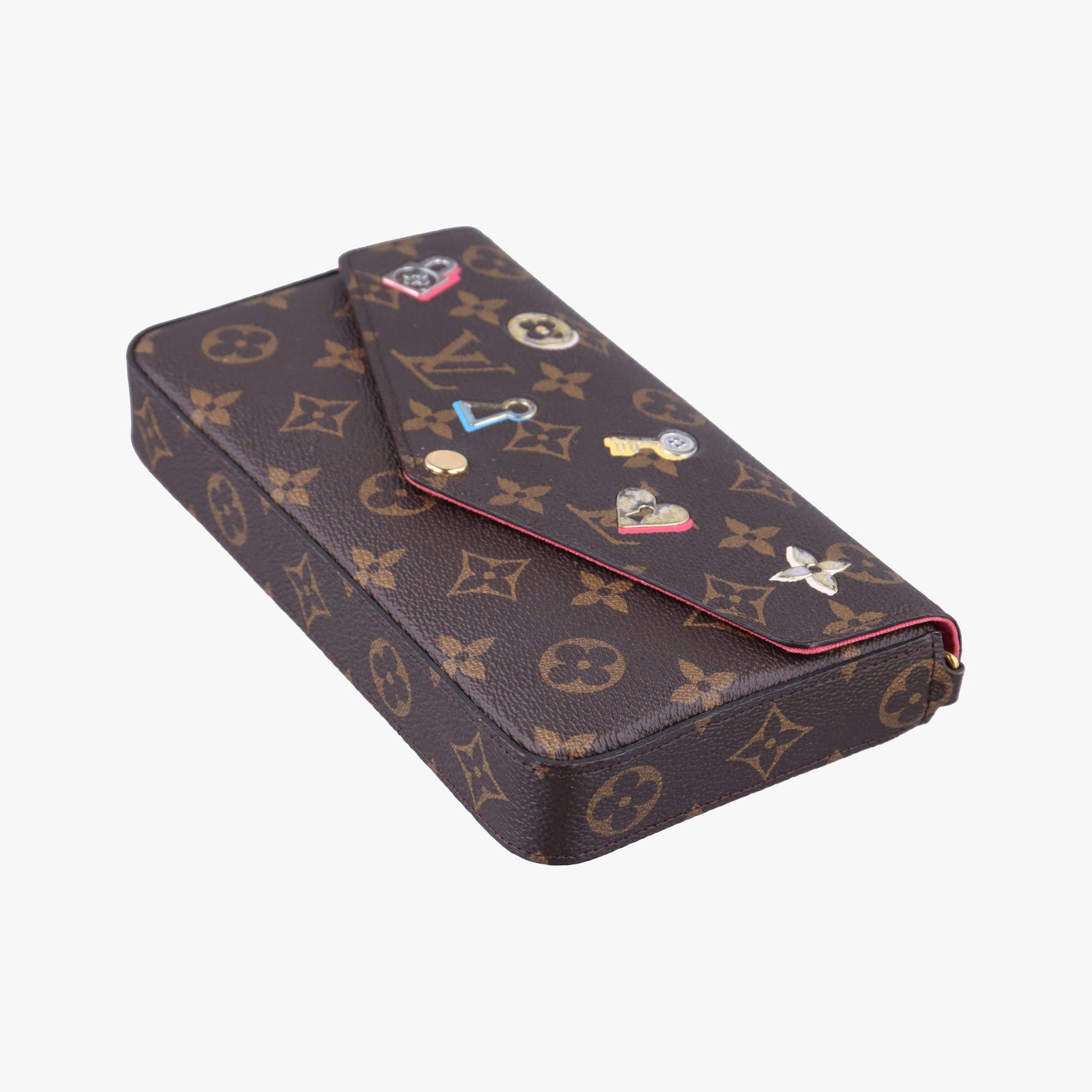Love Lock Pochette Felicie Brown Monogram × Fuchsia Monogram PVC Coated Canvas M63999 MI5118ラブロック ポシェット フェリシー ブラウン×フューシャ モノグラムPVCコーティングキャンバス M63999 MI5118