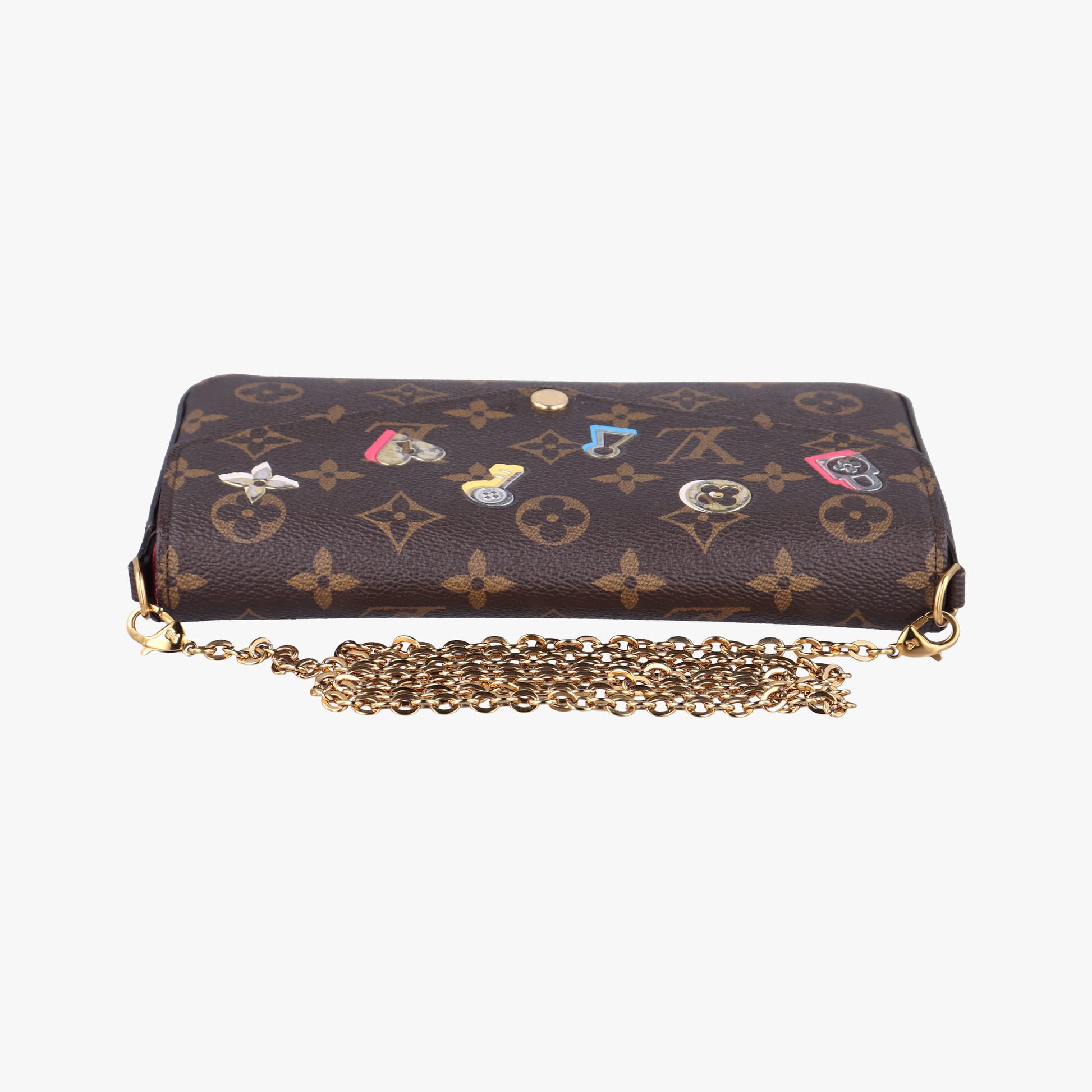 Love Lock Pochette Felicie Brown Monogram × Fuchsia Monogram PVC Coated Canvas M63999 MI5118ラブロック ポシェット フェリシー ブラウン×フューシャ モノグラムPVCコーティングキャンバス M63999 MI5118