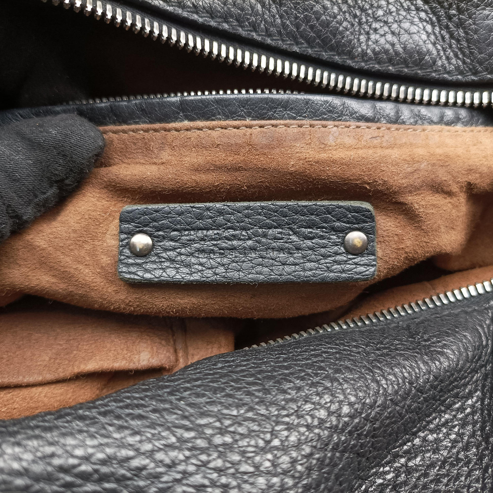 Cube soft bag Black x Brown Leather B06796709Jキューブソフトバッグ ブラック x ブラウン レザー B06796709J