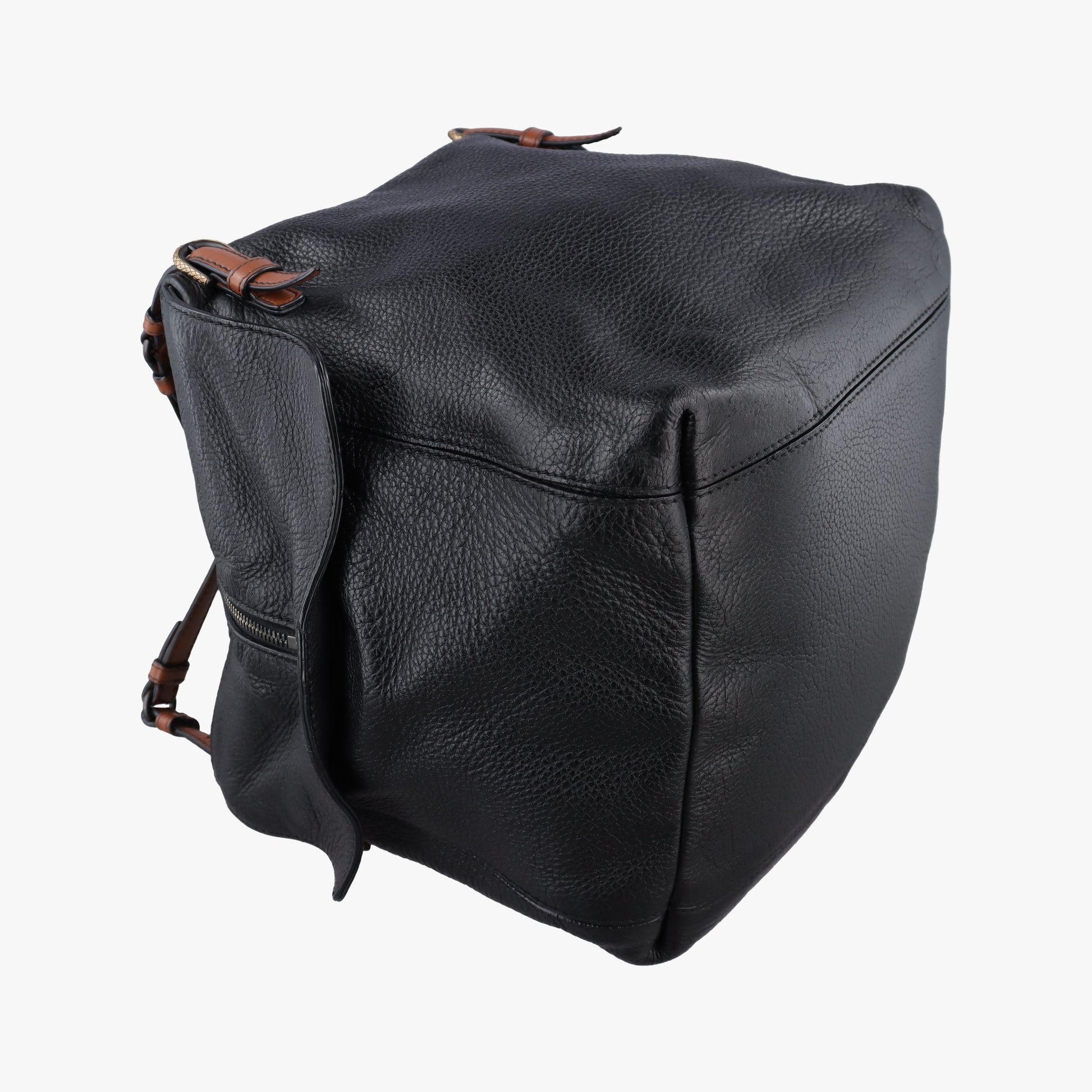 Cube soft bag Black x Brown Leather B06796709Jキューブソフトバッグ ブラック x ブラウン レザー B06796709J