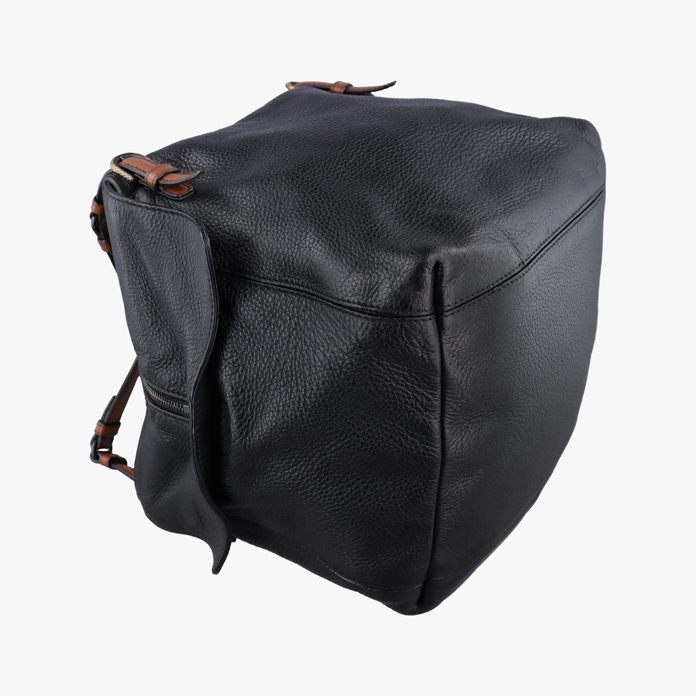 Cube soft bag Black x Brown Leather B06796709Jキューブソフトバッグ ブラック x ブラウン レザー B06796709J