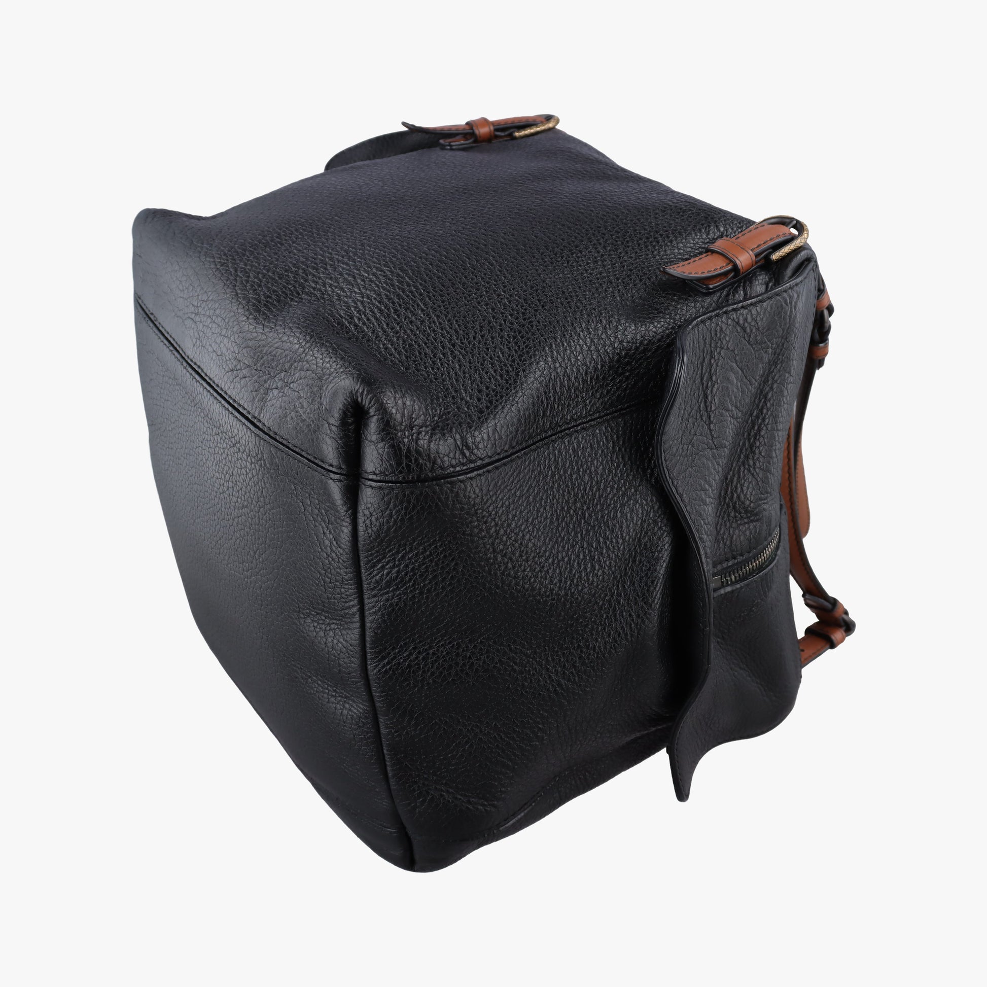 Cube soft bag Black x Brown Leather B06796709Jキューブソフトバッグ ブラック x ブラウン レザー B06796709J