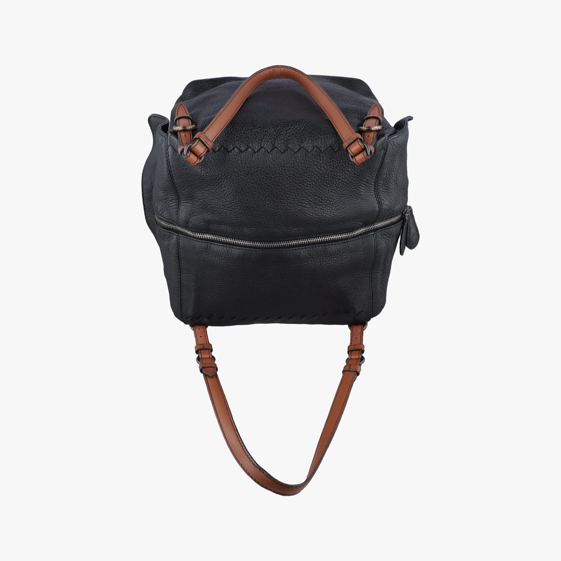 Cube soft bag Black x Brown Leather B06796709Jキューブソフトバッグ ブラック x ブラウン レザー B06796709J