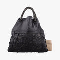 Laser-cut Floral Applique Limited Edition Black Leather 278224 VT610 9613 EPEV 2011 3806 A限定 フラワー パッチワーク ブラック レザー 278224 VT610 9613 EPEV 2011 3806 A