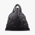Laser-cut Floral Applique Limited Edition Black Leather 278224 VT610 9613 EPEV 2011 3806 A限定 フラワー パッチワーク ブラック レザー 278224 VT610 9613 EPEV 2011 3806 A