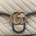 GG Marmont White×navy Leather 583571 E033139517GGマーモント ホワイト×ネイビー レザー 583571 E033139517