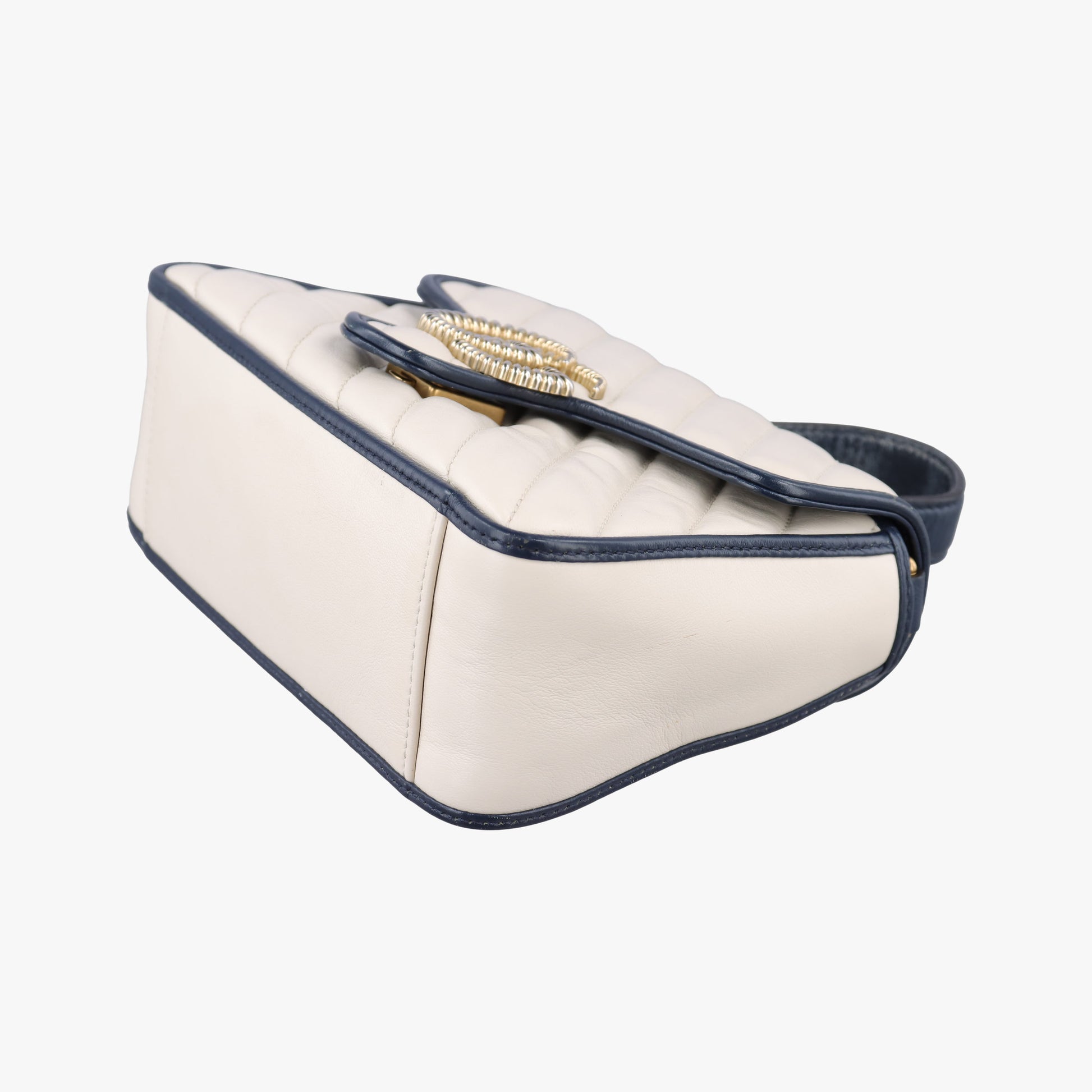 GG Marmont White×navy Leather 583571 E033139517GGマーモント ホワイト×ネイビー レザー 583571 E033139517