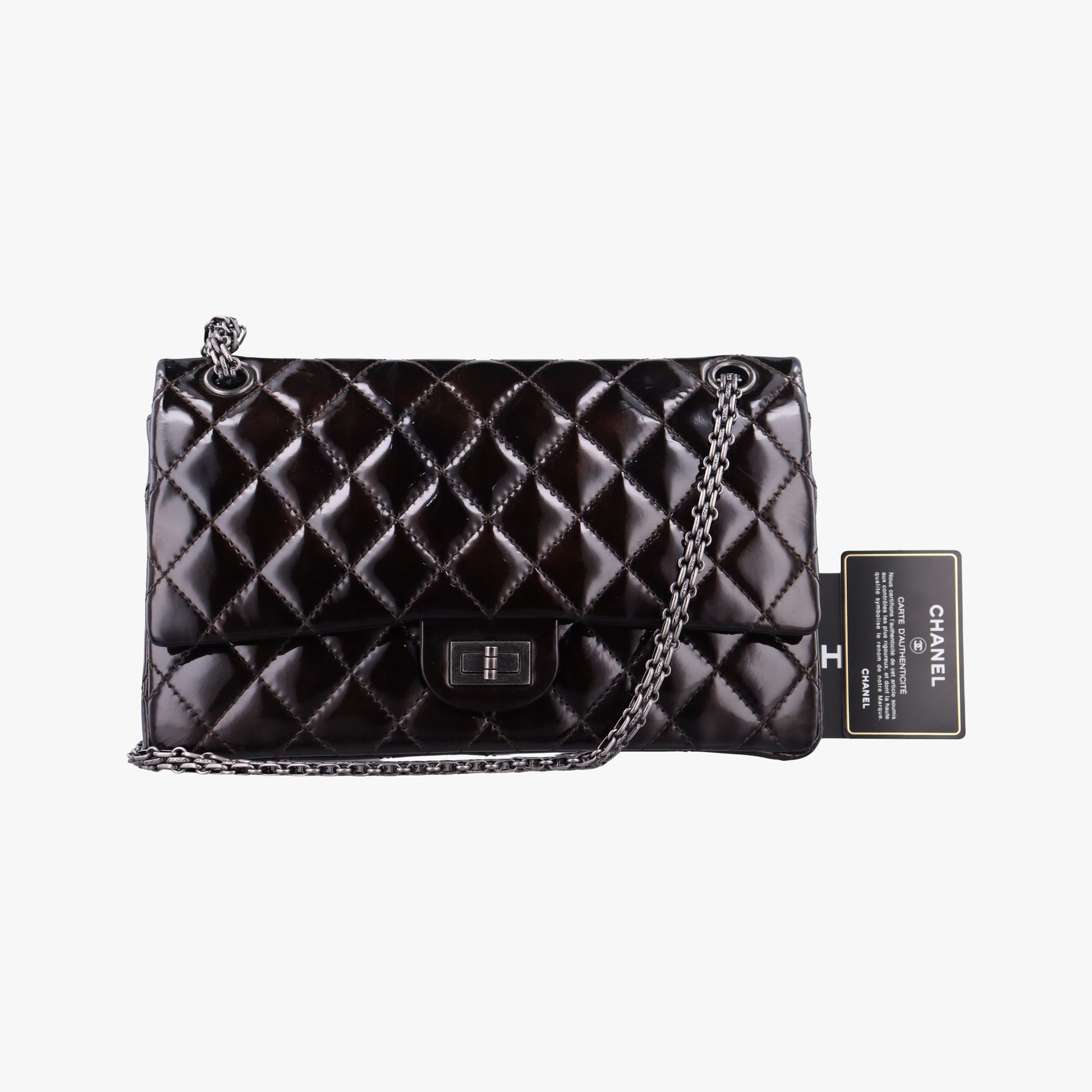 2.55 double flap Matelasse Burgundy Patent Leather A37587 157861282.55 ダブルフラップマトラッセ ワインレッド パテント A37587 15786128
