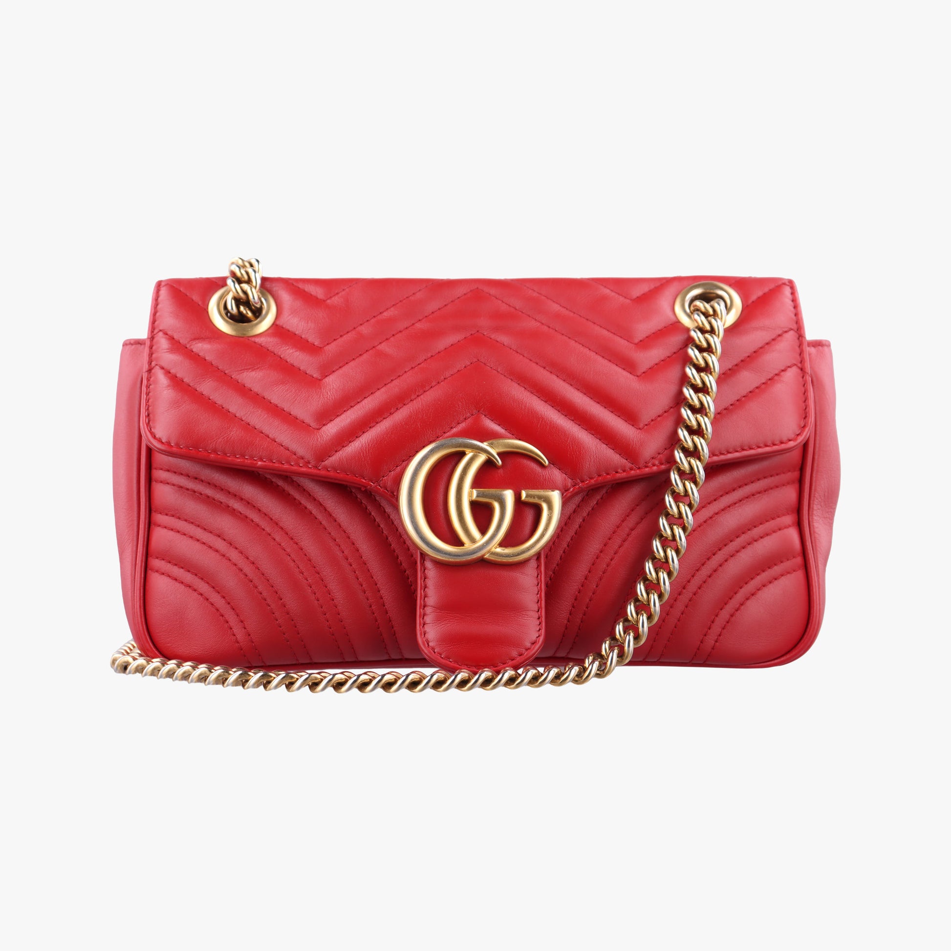 GG Marmont Red Leather 443497 E022040071GGマーモント レッド レザー 443497 E022040071
