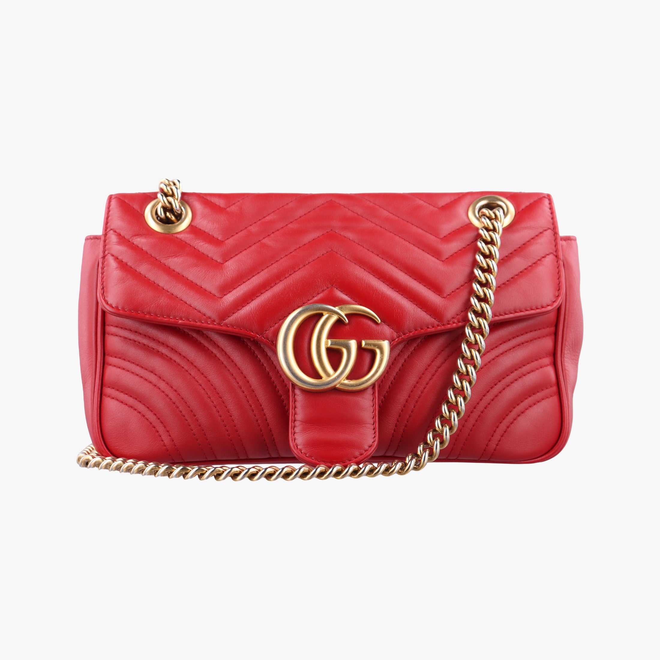 GG Marmont Red Leather 443497 E022040071GGマーモント レッド レザー 443497 E022040071