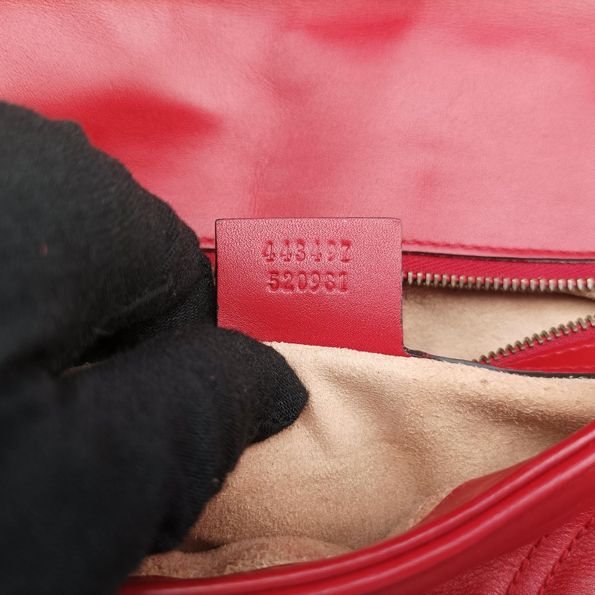 GG Marmont Red Leather 443497 E022040071GGマーモント レッド レザー 443497 E022040071
