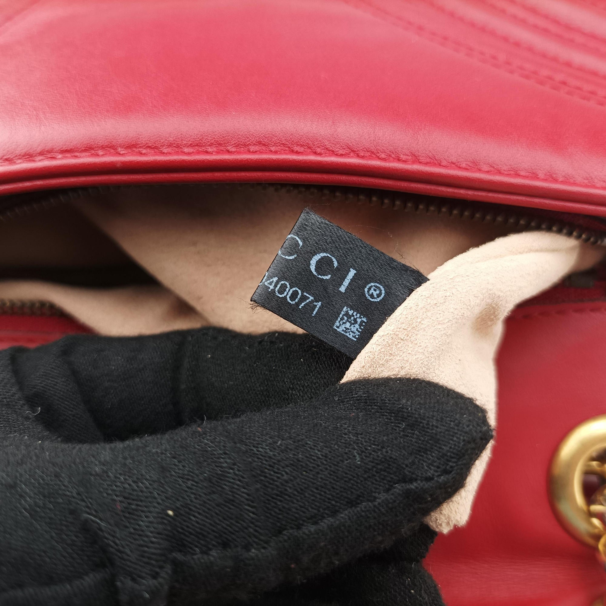 GG Marmont Red Leather 443497 E022040071GGマーモント レッド レザー 443497 E022040071