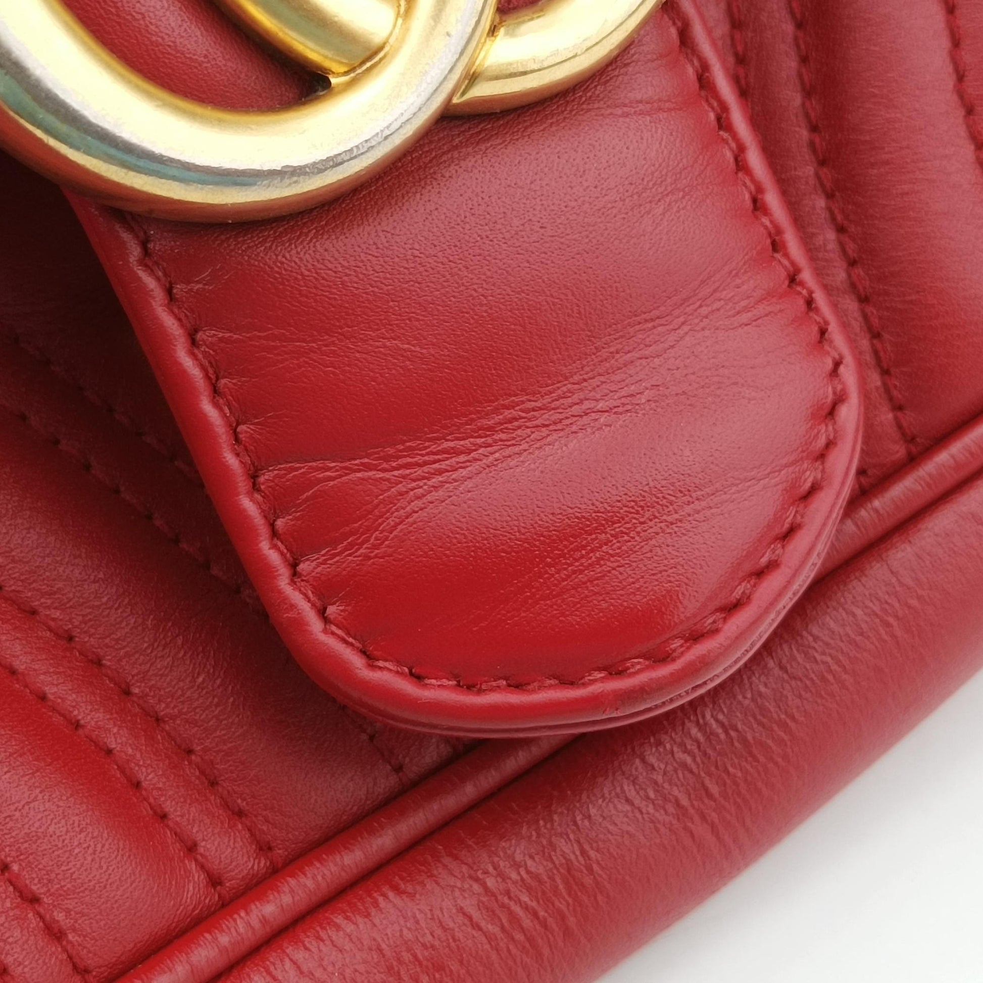 GG Marmont Red Leather 443497 E022040071GGマーモント レッド レザー 443497 E022040071