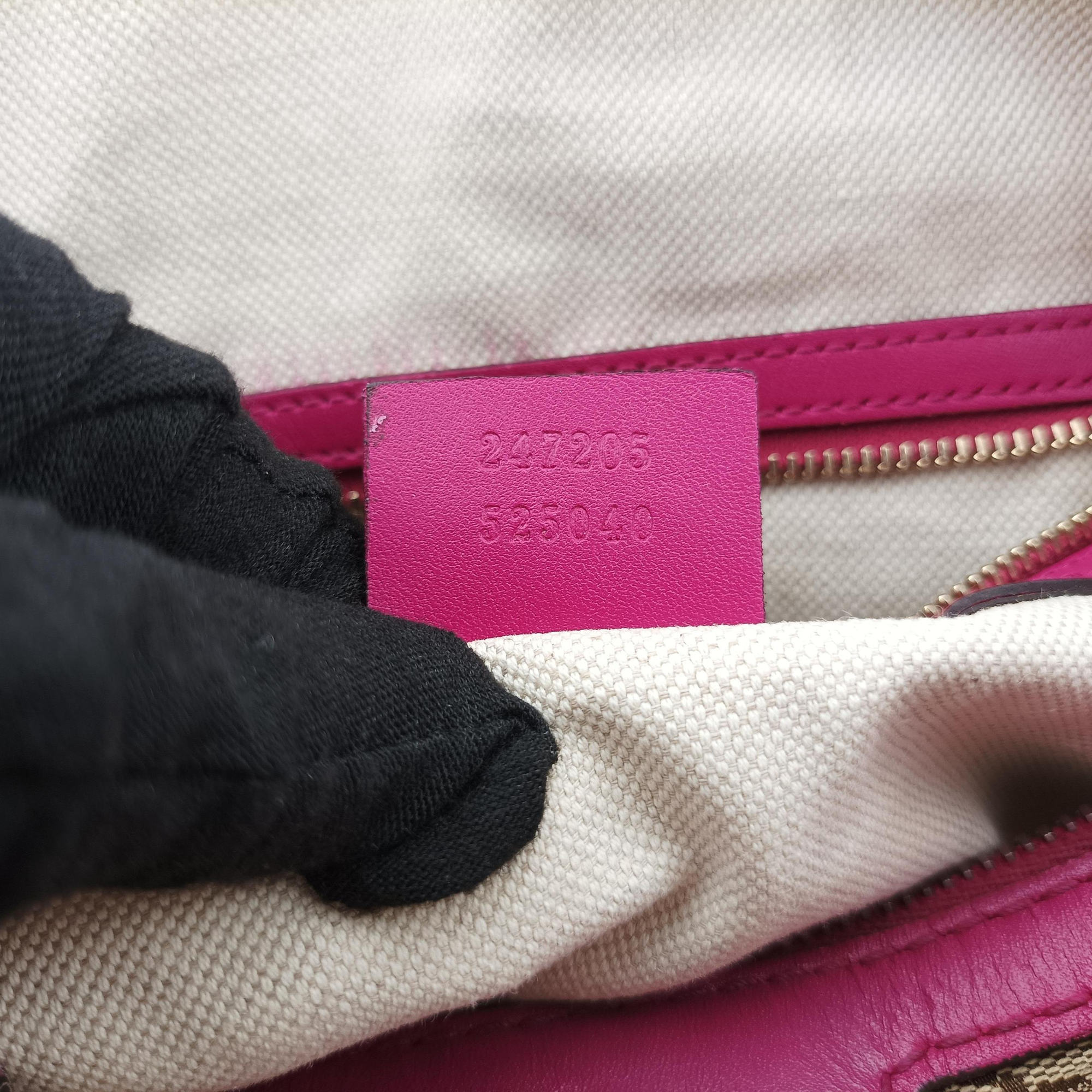 Sherry Line beige×rose Canvas×Leather 247205 C015392243シェリーライン ベージュ×ローズ キャンバス×レザー 247205 C015392243