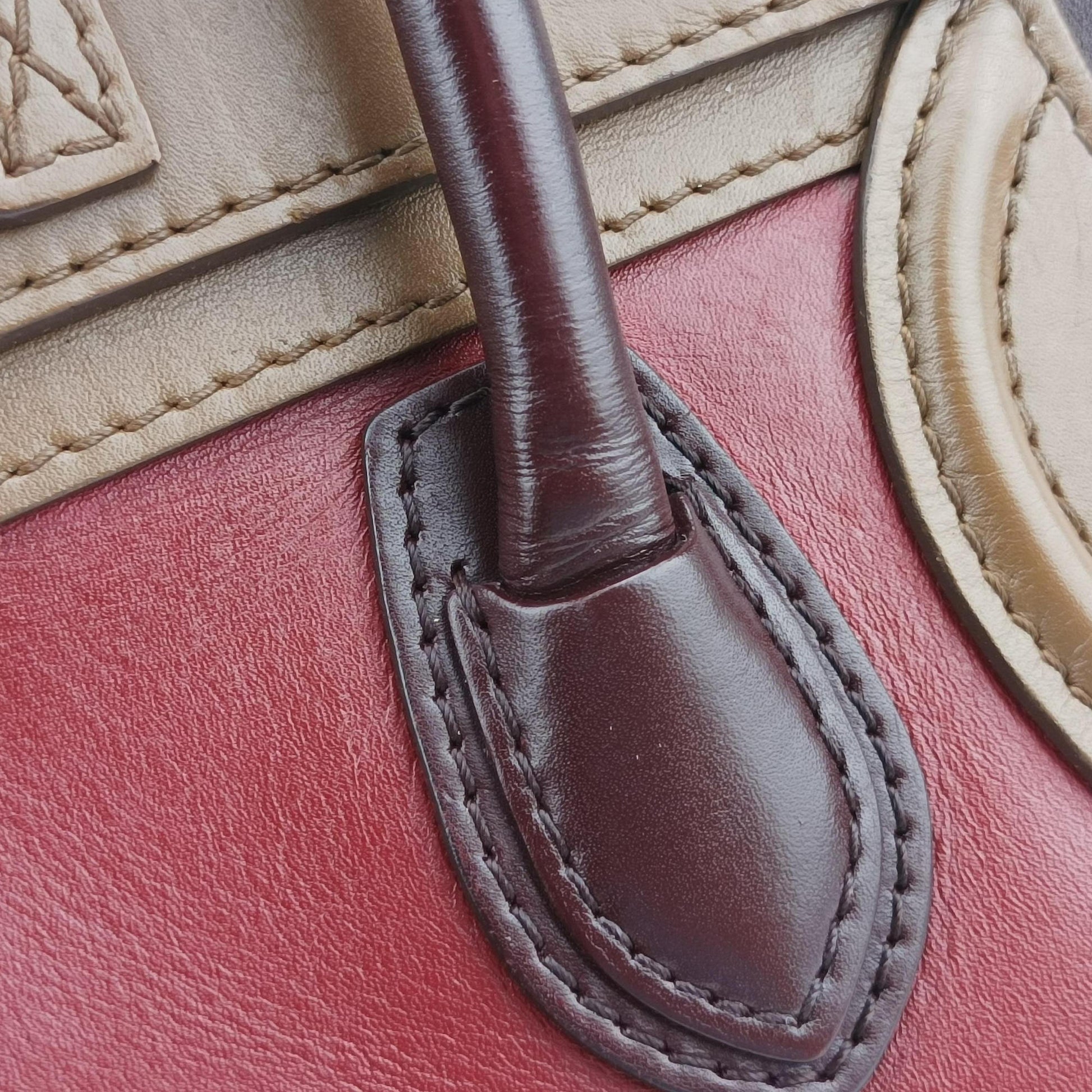 luggage nano shopper Black× burgundy ×Brown Leather V-ZP-0172ラゲージナノショッパー ブラック×ワインレッド×ブラウン レザー V-ZP-0172