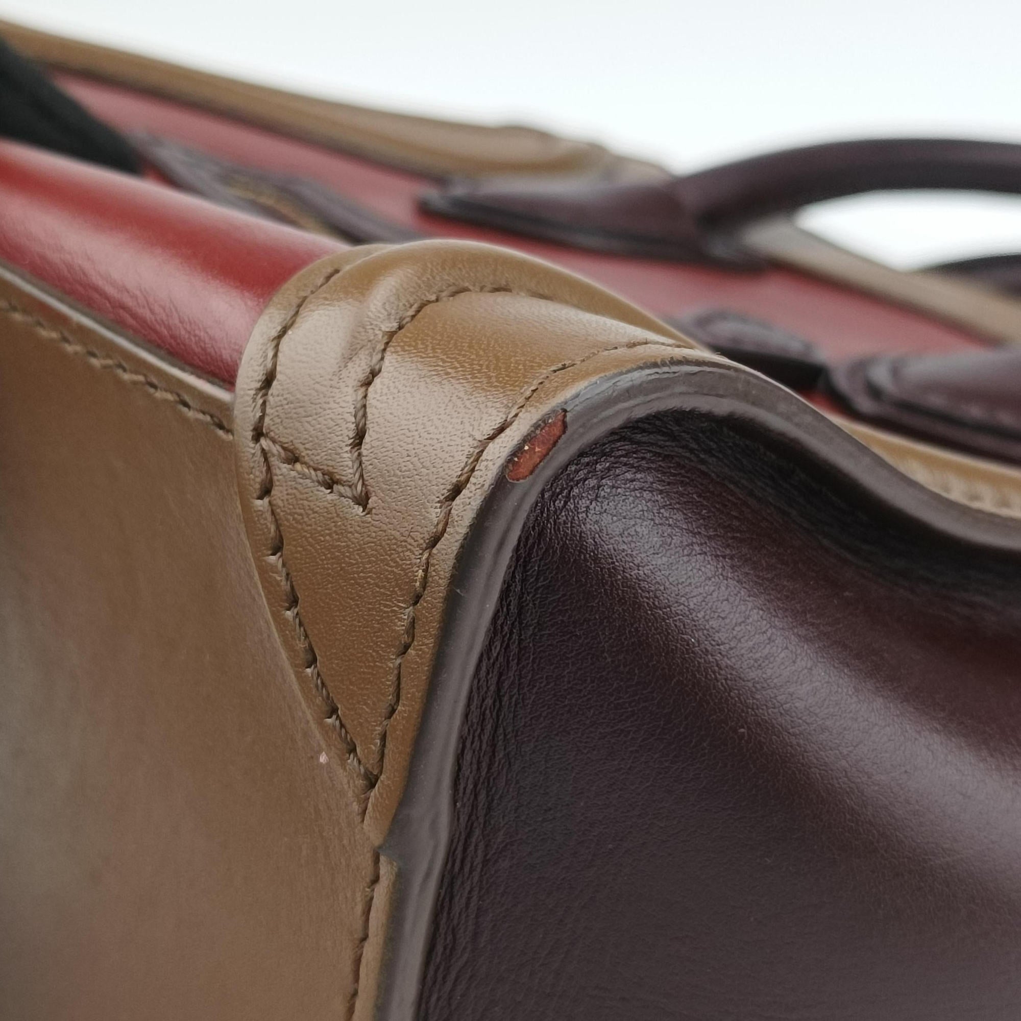 luggage nano shopper Black× burgundy ×Brown Leather V-ZP-0172ラゲージナノショッパー ブラック×ワインレッド×ブラウン レザー V-ZP-0172