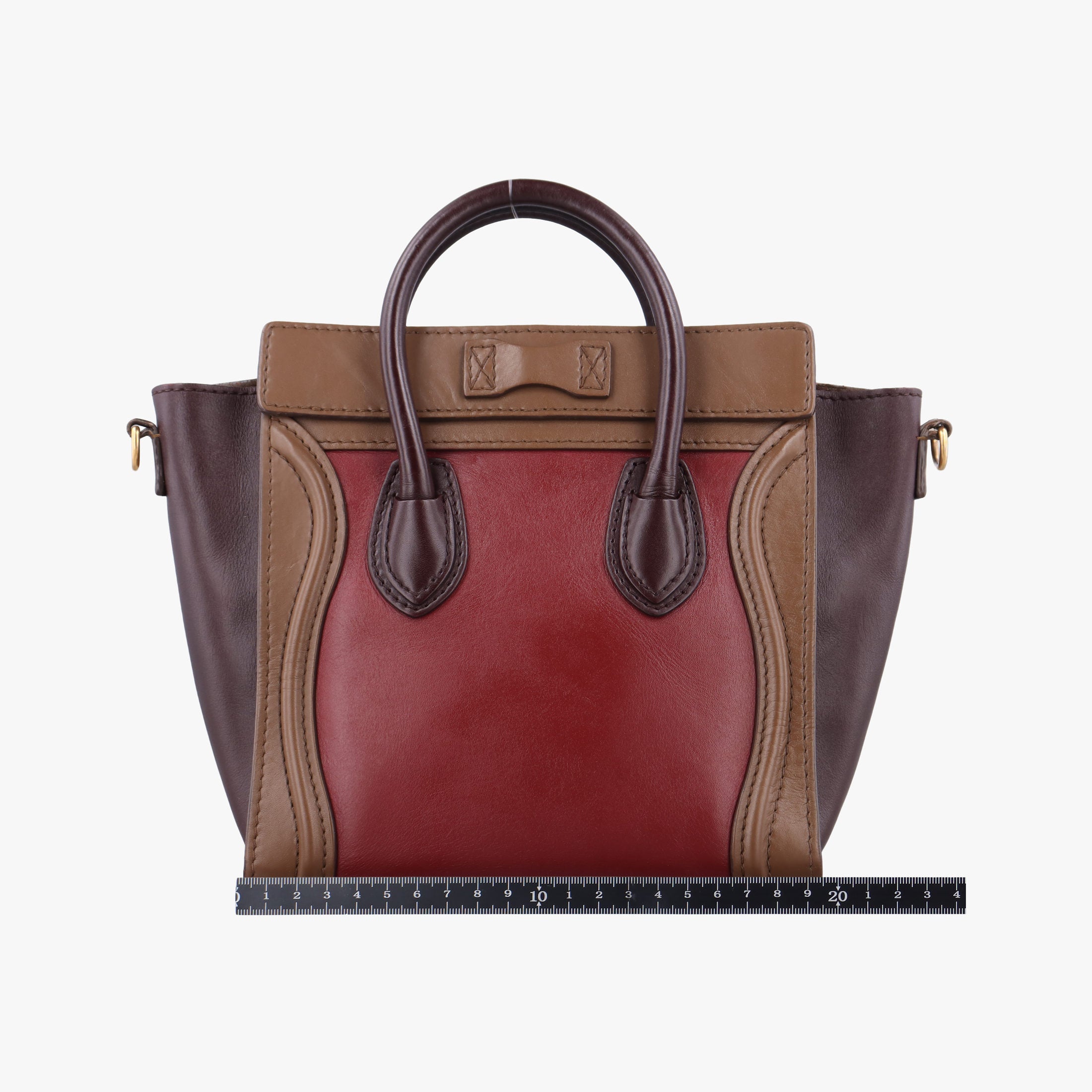 luggage nano shopper Black× burgundy ×Brown Leather V-ZP-0172ラゲージナノショッパー ブラック×ワインレッド×ブラウン レザー V-ZP-0172