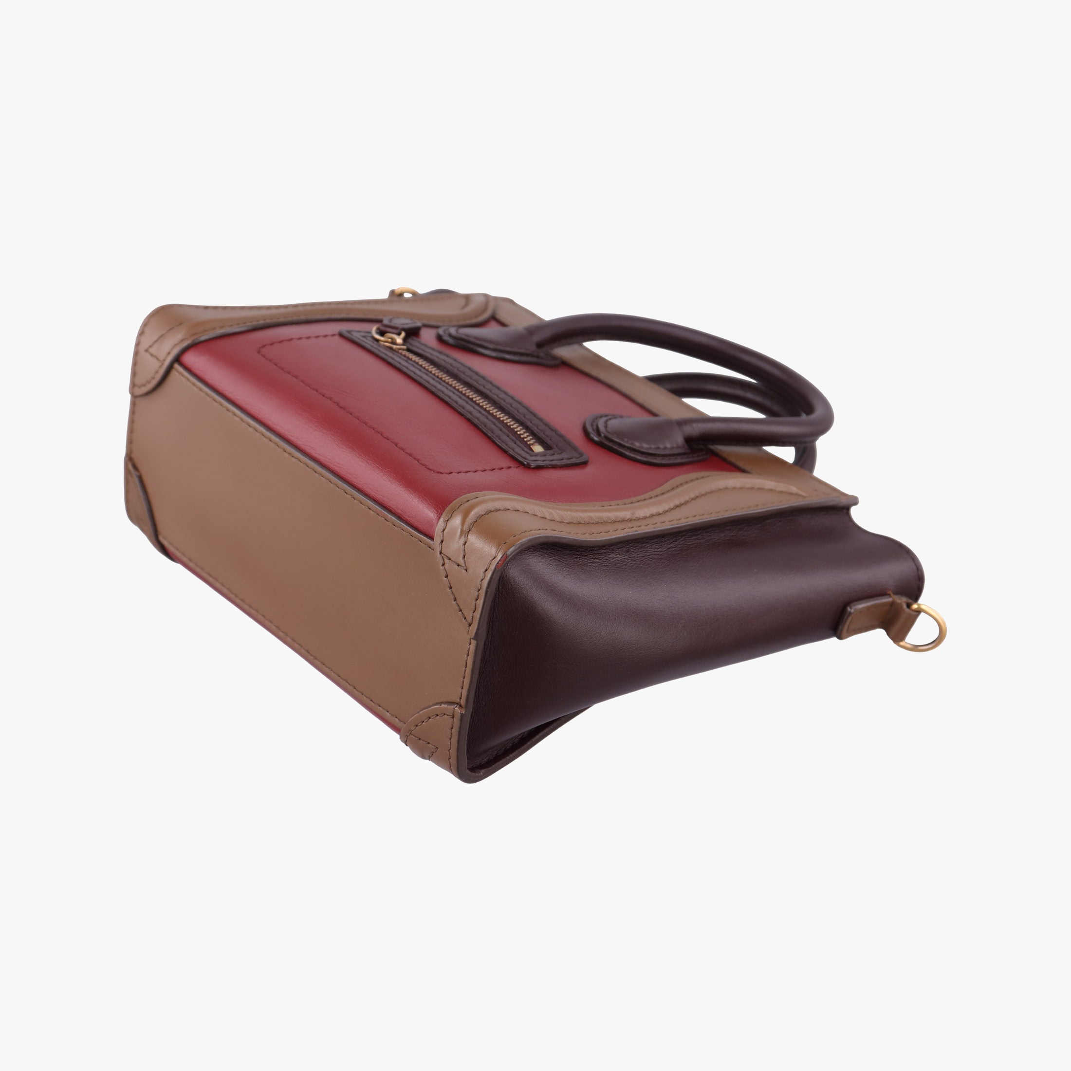 luggage nano shopper Black× burgundy ×Brown Leather V-ZP-0172ラゲージナノショッパー ブラック×ワインレッド×ブラウン レザー V-ZP-0172
