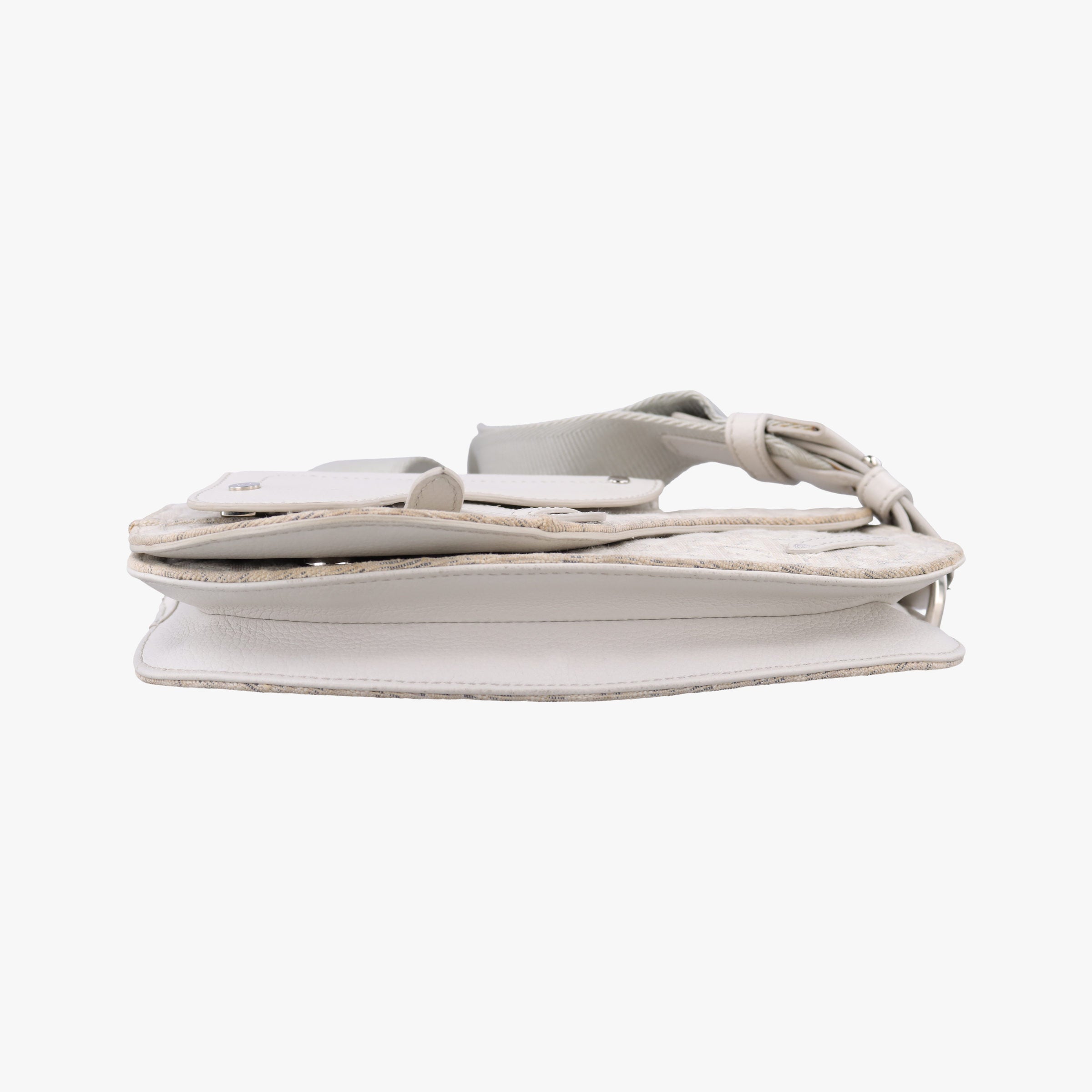 Saddle White Jacquard × Leather 16-BO-0242サドルバッグ ホワイト ジャガード×レザー 16-BO-0242