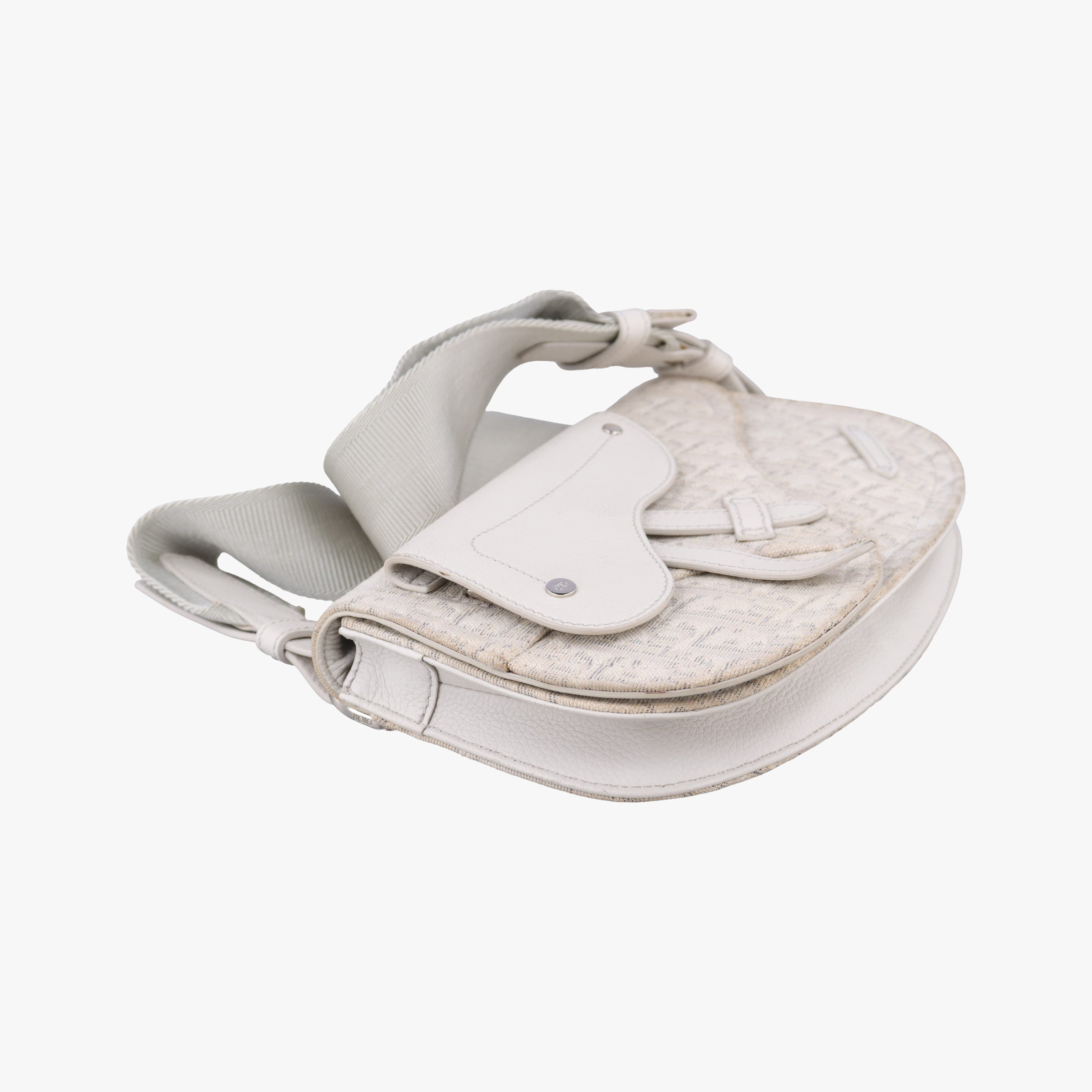 Saddle White Jacquard × Leather 16-BO-0242サドルバッグ ホワイト ジャガード×レザー 16-BO-0242