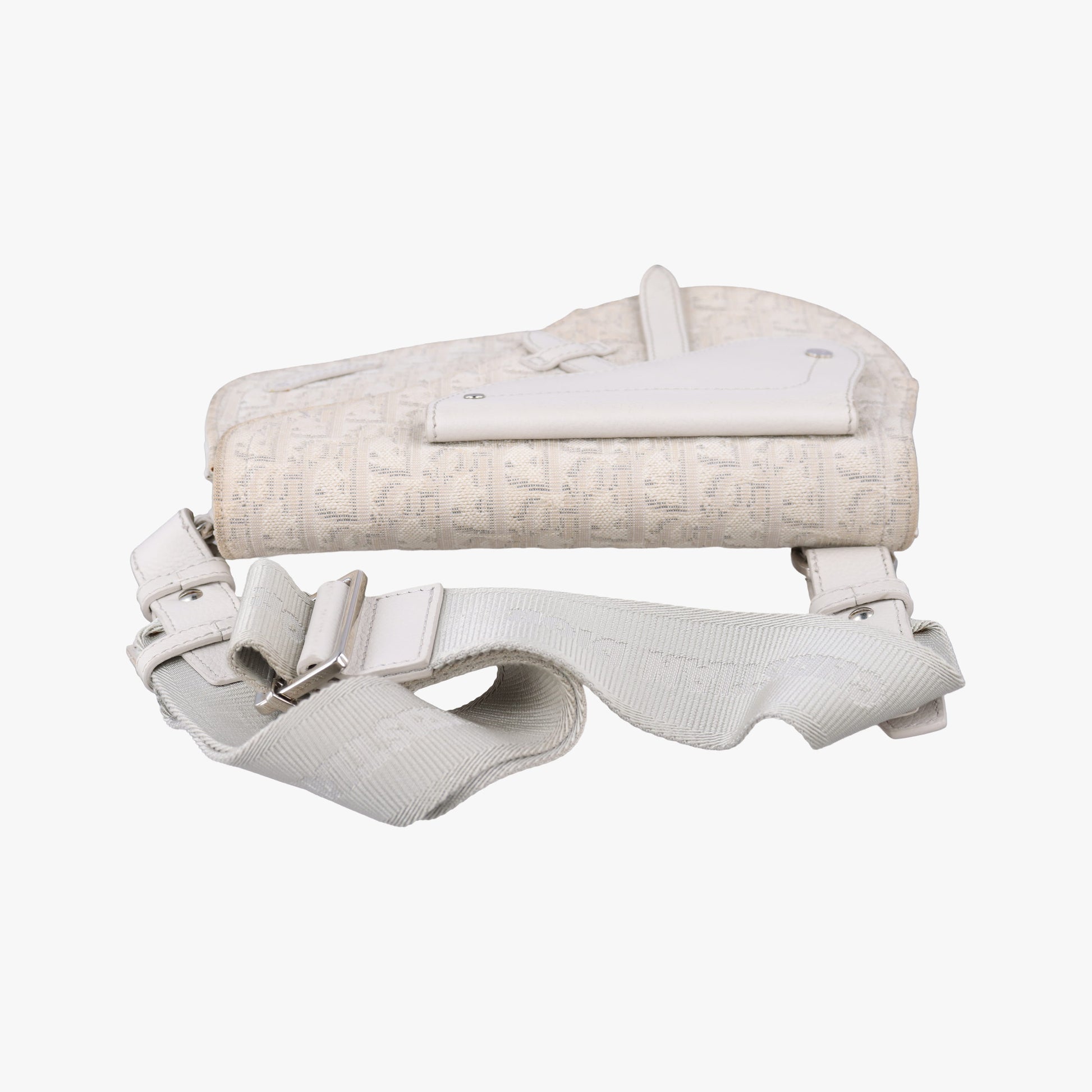Saddle White Jacquard × Leather 16-BO-0242サドルバッグ ホワイト ジャガード×レザー 16-BO-0242