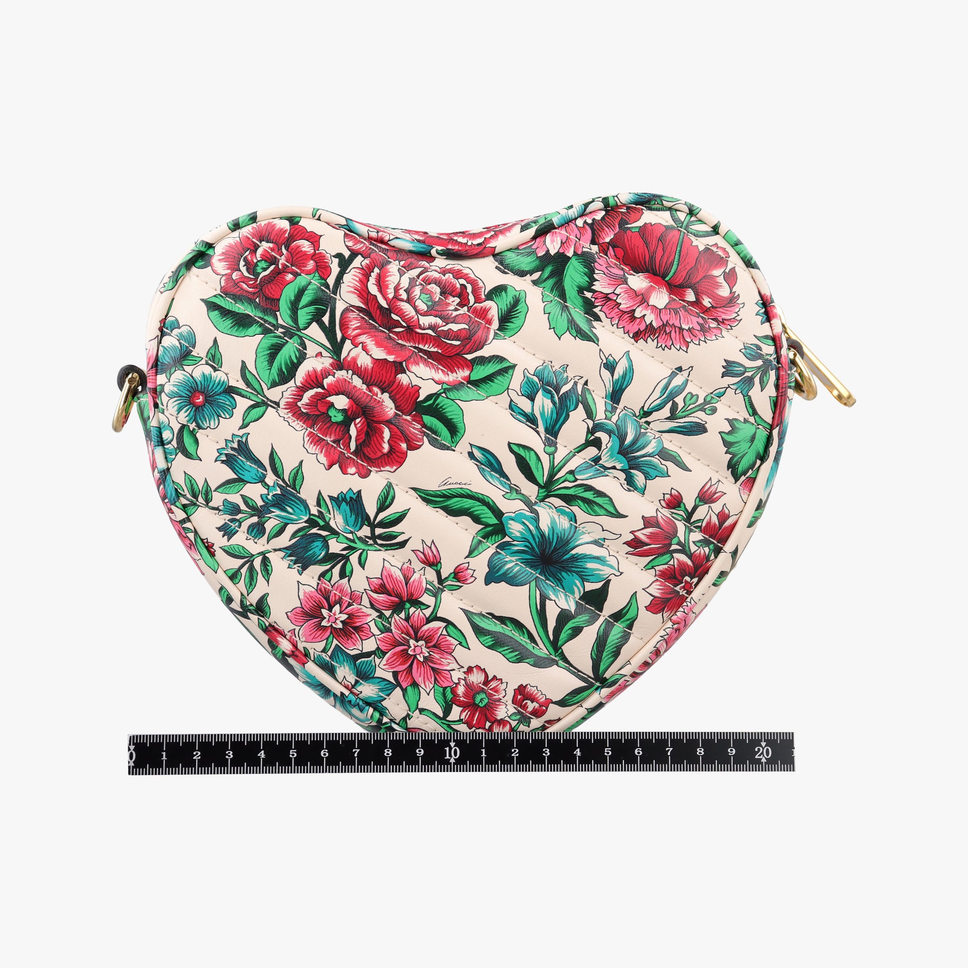 GG Marmont Flower Print Heart Multicolour Leather 740355 A040805972GGマーモント フラワー プリント ハート マルチカラー レザー 740355 A040805972