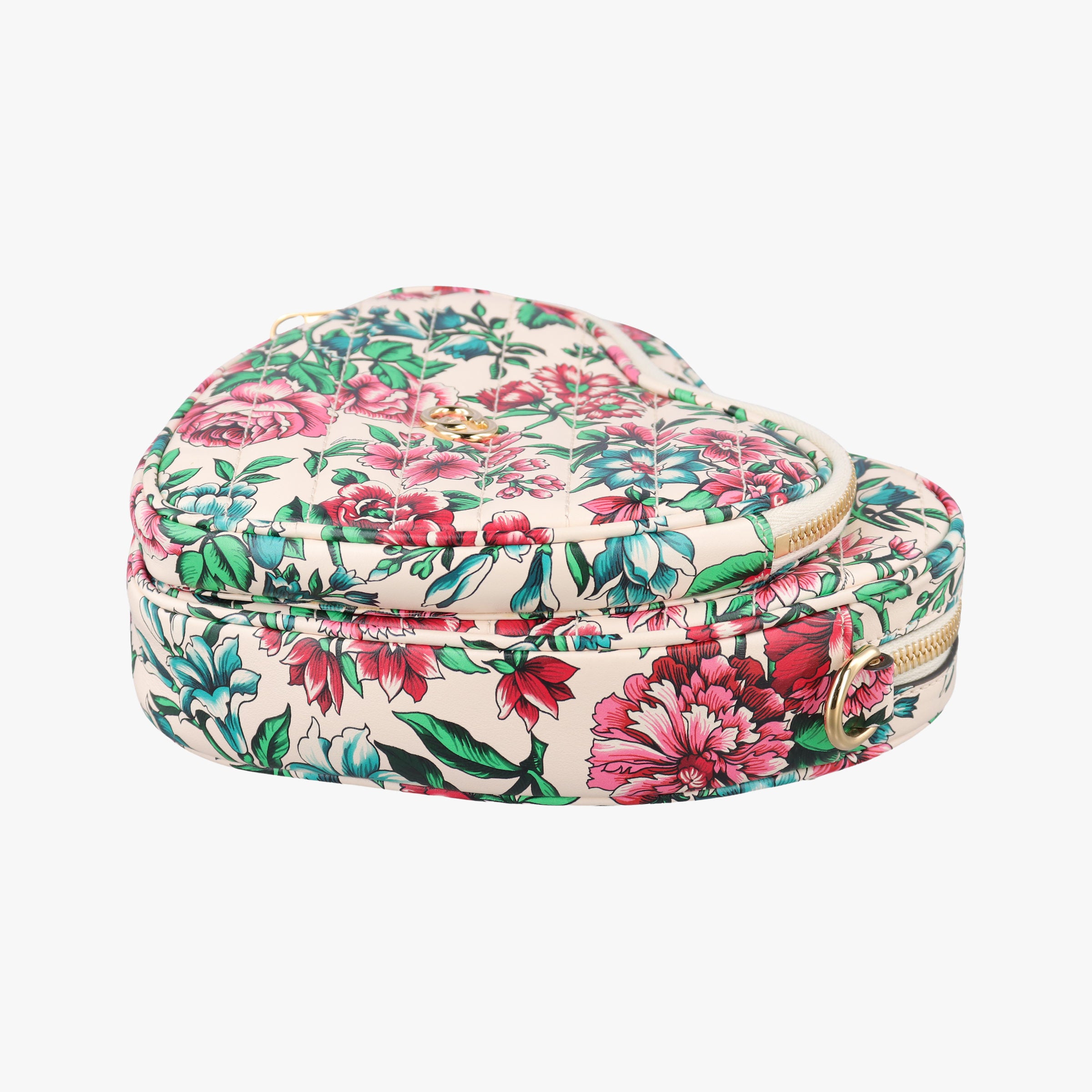 GG Marmont Flower Print Heart Multicolour Leather 740355 A040805972GGマーモント フラワー プリント ハート マルチカラー レザー 740355 A040805972