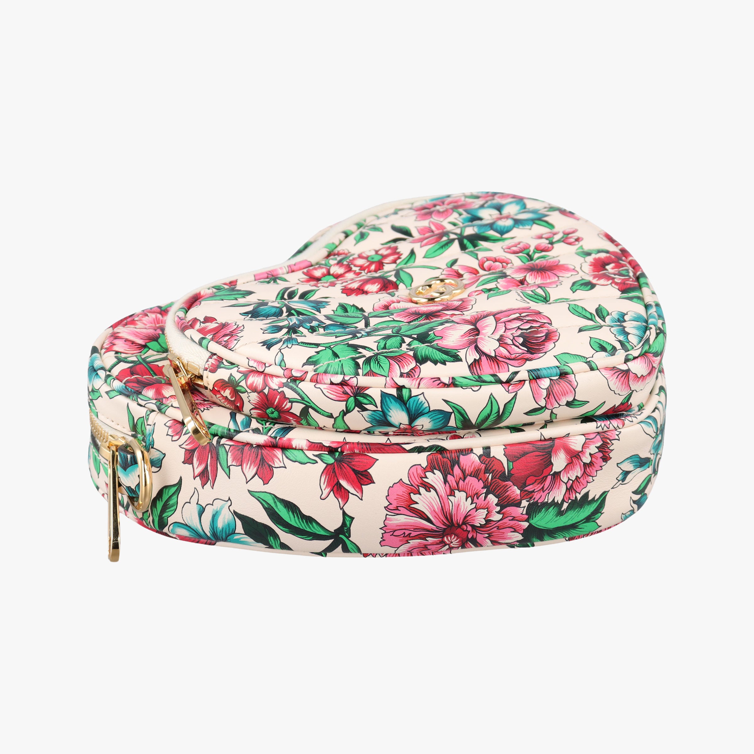 GG Marmont Flower Print Heart Multicolour Leather 740355 A040805972GGマーモント フラワー プリント ハート マルチカラー レザー 740355 A040805972