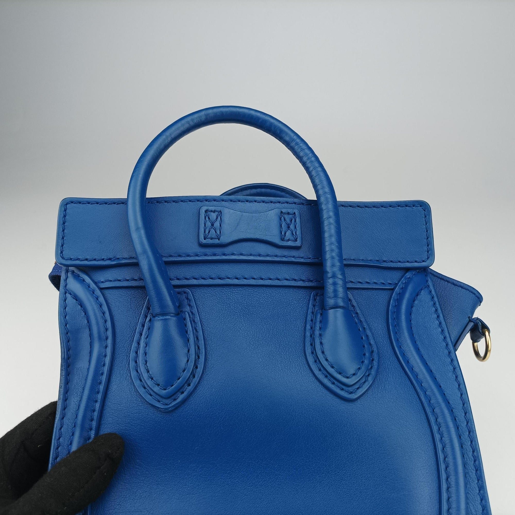Luggage Mini Shopper Blue Leather F-SA-0152 F-MM-0162ラゲージミニショッパー ブルー レザー F-SA-0152 F-MM-0162