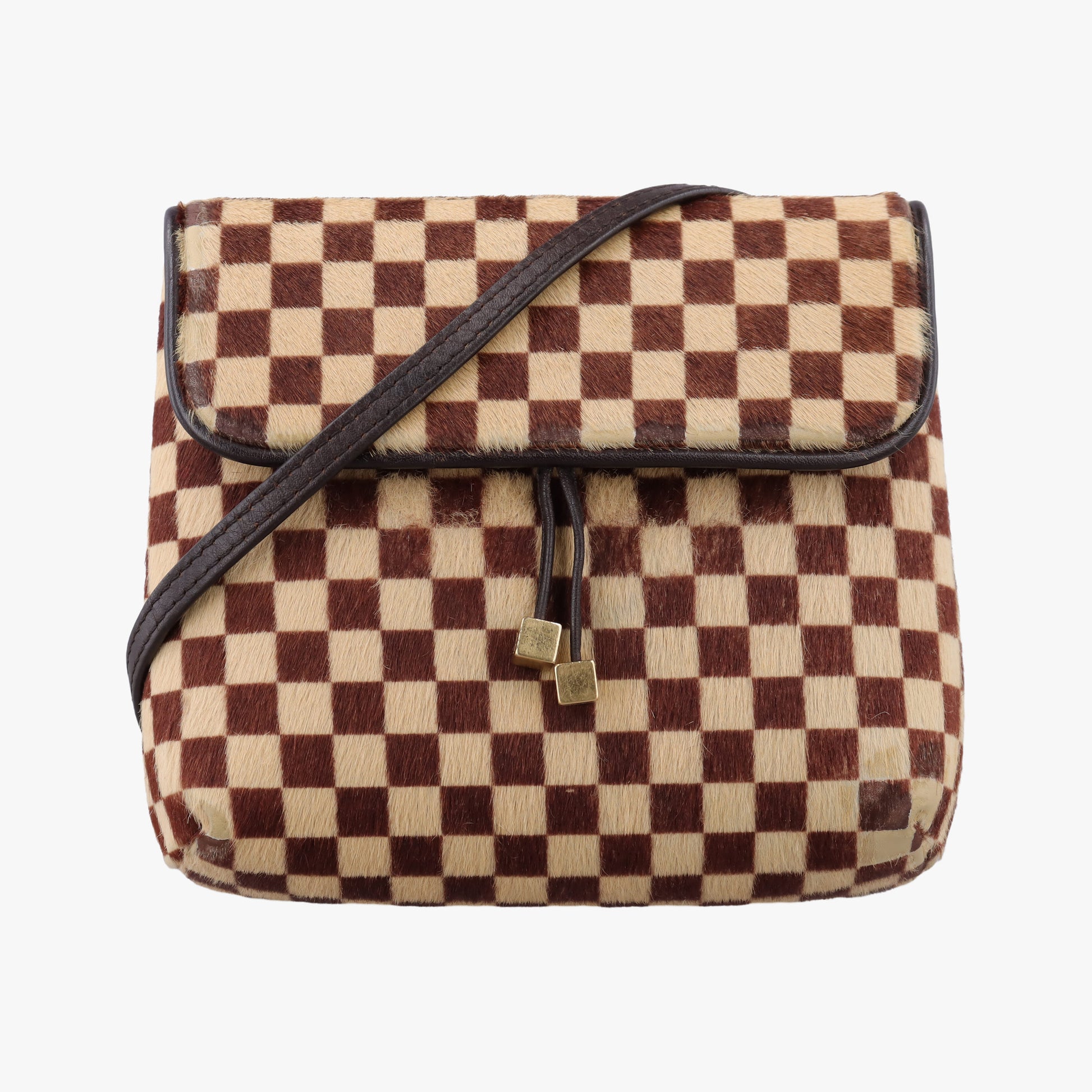 Gazelle  Brown Damier Sauvage Pony Hair M92130 CE0057ガゼル ブラウン / エベヌ ダミエ ソバージュハラコ M92130 CE0057