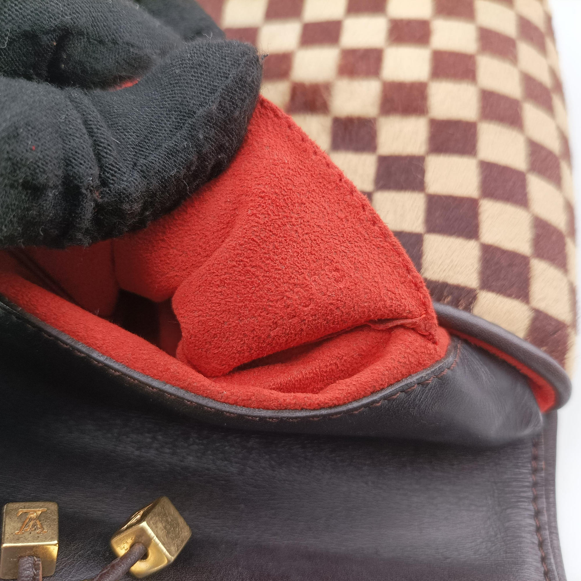 Gazelle  Brown Damier Sauvage Pony Hair M92130 CE0057ガゼル ブラウン / エベヌ ダミエ ソバージュハラコ M92130 CE0057