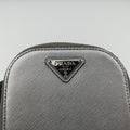 Triangle logo Silver Saffiano Leather 1DH030 85トライアングルロゴ シルバー サフィアーノレザー 1DH030 85
