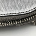 Triangle logo Silver Saffiano Leather 1DH030 85トライアングルロゴ シルバー サフィアーノレザー 1DH030 85